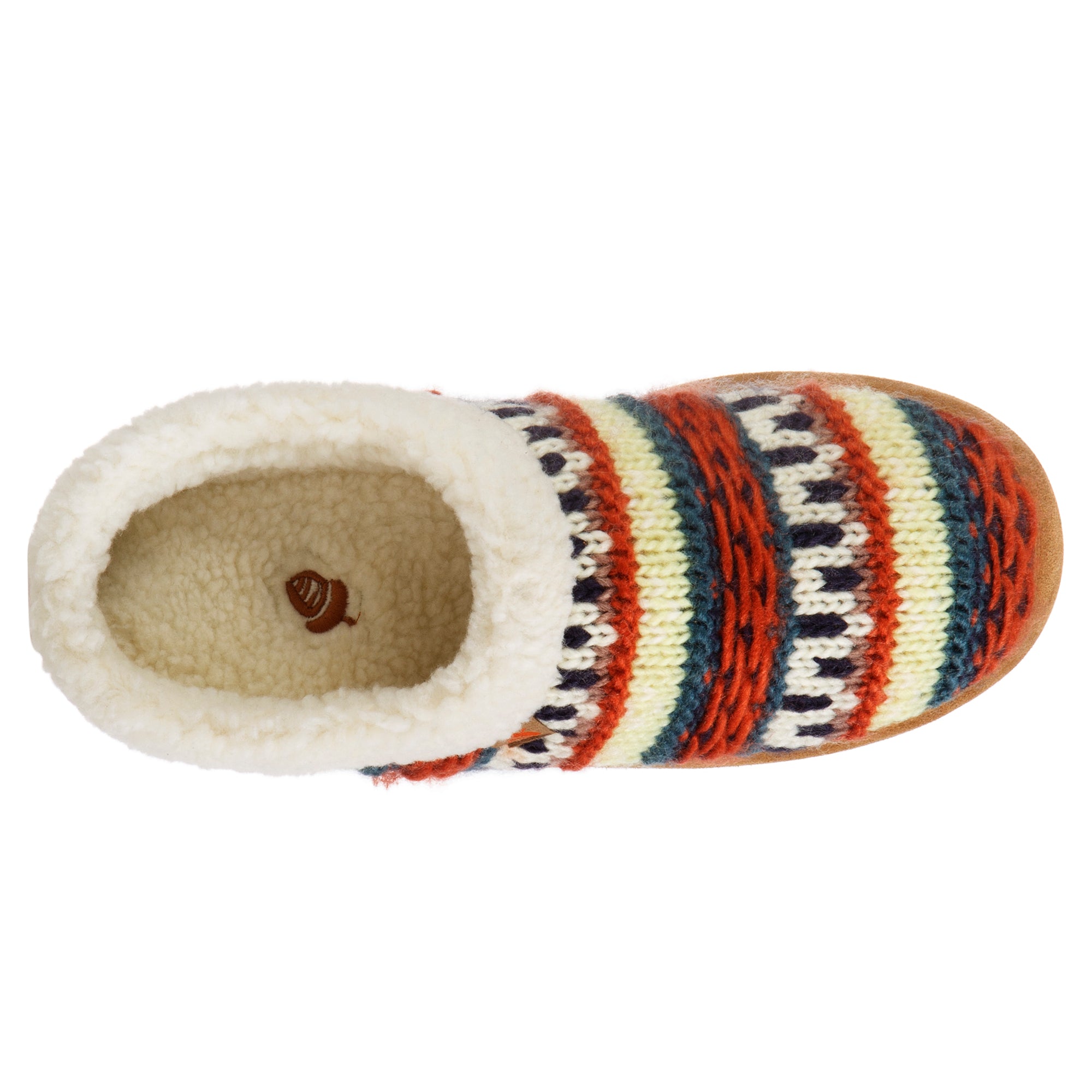 Women's Fairisle Knit Clog Slippers with Non-Slip Indoor/Outdoor Sole - Cozy House Shoes for Winter, Home, Office & Errands