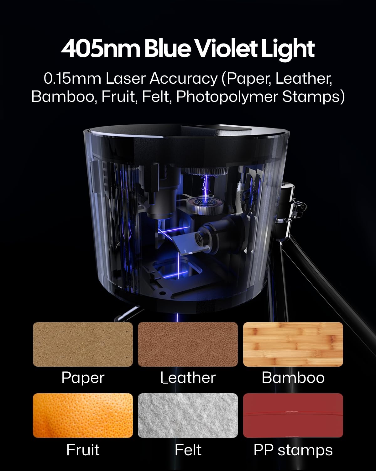 LaserPecker LP1 Pro Laser Engraver - Portable Mini Laser Engraving Machine for Wood, Leather, Felt | 190g Lightweight | 10,000+ Hours Lifespan | Safety Glasses Included | Perfect for DIY Crafts, Home Decor & Personalized Gifts