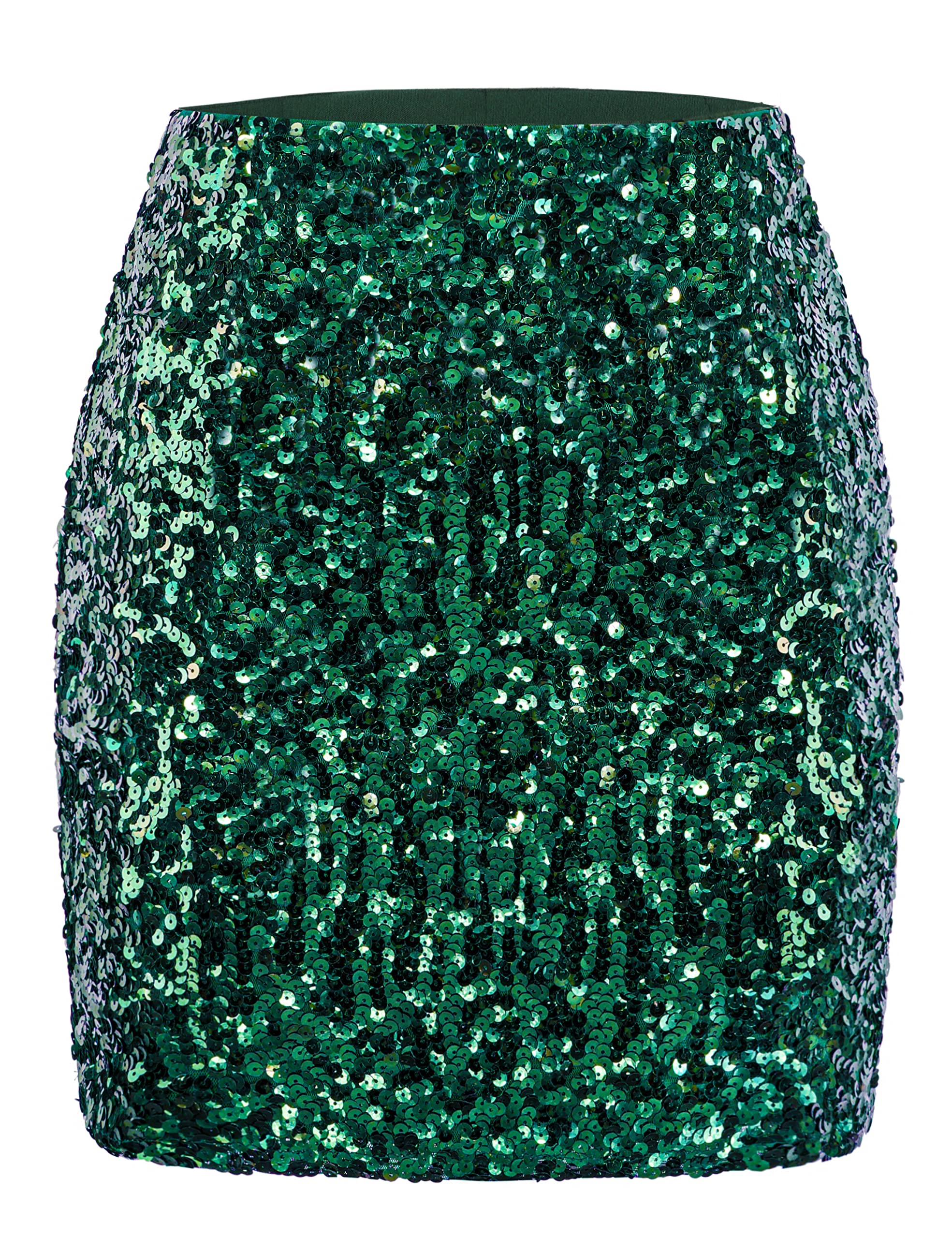 MANER Women's Sequin Bodycon Mini Skirt - Sparkly Stretchy Party Skirt for Night Out, Club, Dinner Date & Special Occasions