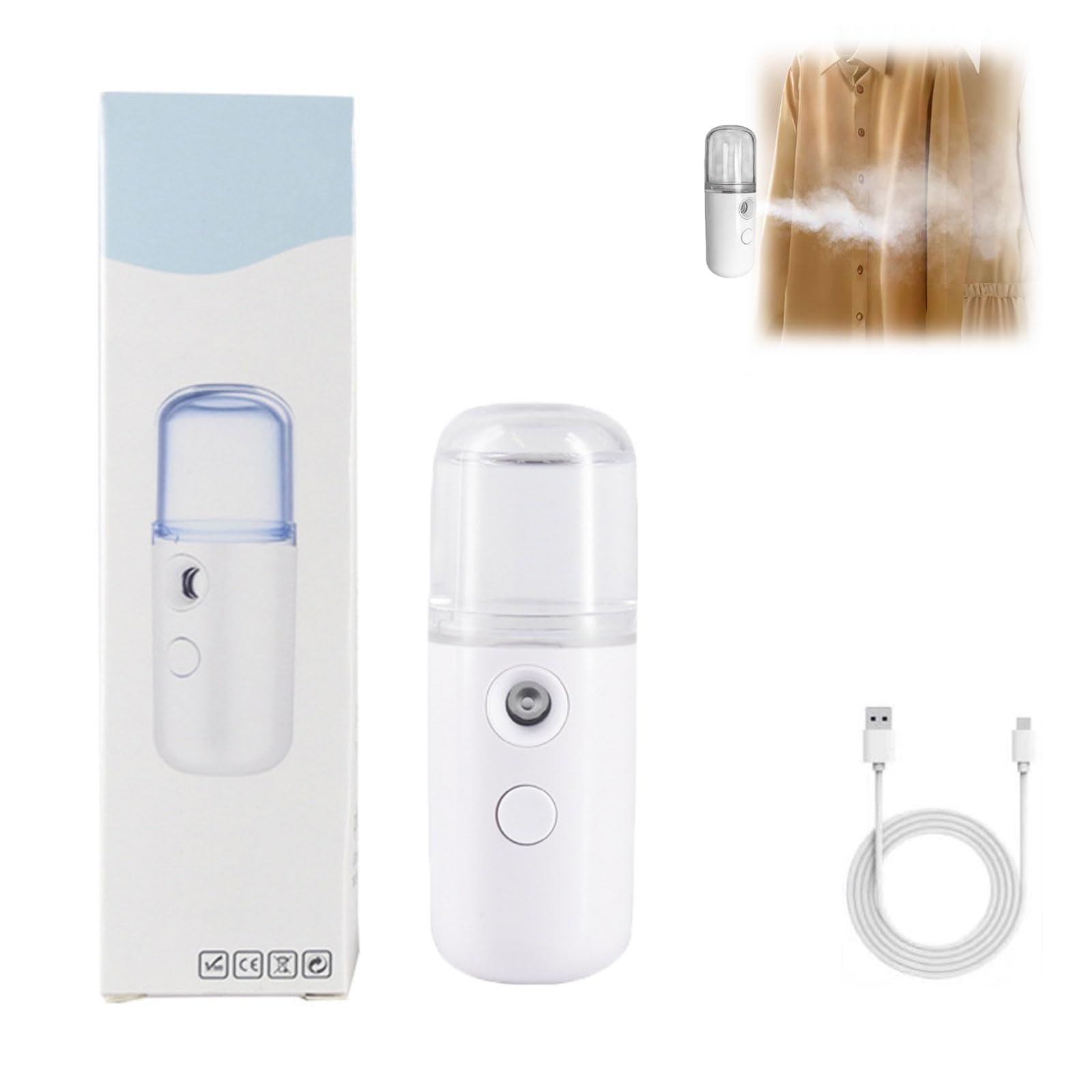 **Easy Care Sunshine 15-Second Heat Up Mini Travel Steamer - Wireless & Portable Handheld Steamer for Clothes - Compact Garment Steamer for Home, Office & Travel - Perfect for Wrinkles-Free Outfits on the Go (White)**