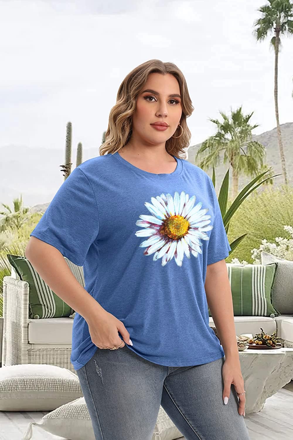 HDLTE Women's Plus Size Short Sleeve Graphic T-Shirt - Casual Comfort Fit Tee for Everyday Wear | Perfect for Summer Outfits, Lounge Wear & Casual Fridays