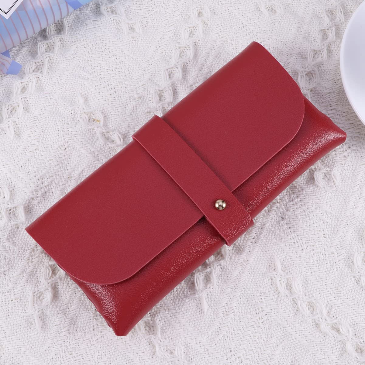 SHERCHPRY Handmade Genuine Leather Eyeglass Case with Buckle Clamshell Design - Protective Storage for Reading Glasses & Sunglasses | Perfect for Travel, Office & Daily Use