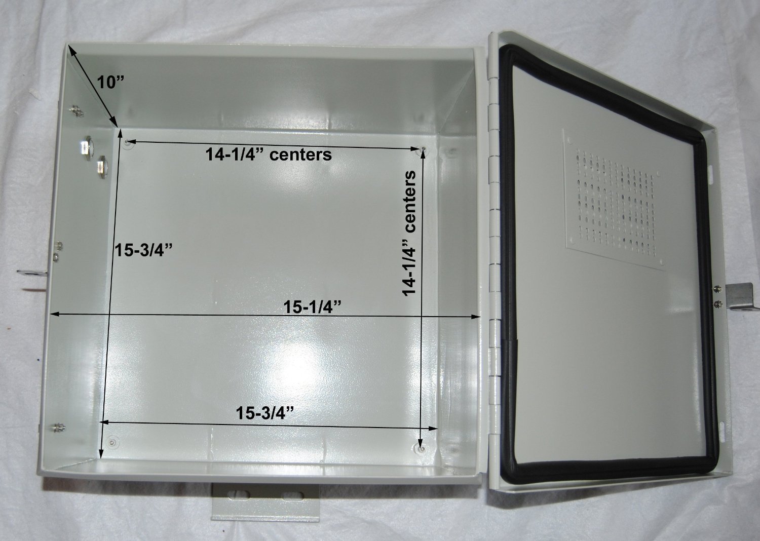 NEMA 4X Waterproof Aluminum Electrical Enclosure 17x17x10 Inch with Back Plate - Light Beige - Ideal for Outdoor Battery Storage & Industrial Electrical Equipment Protection