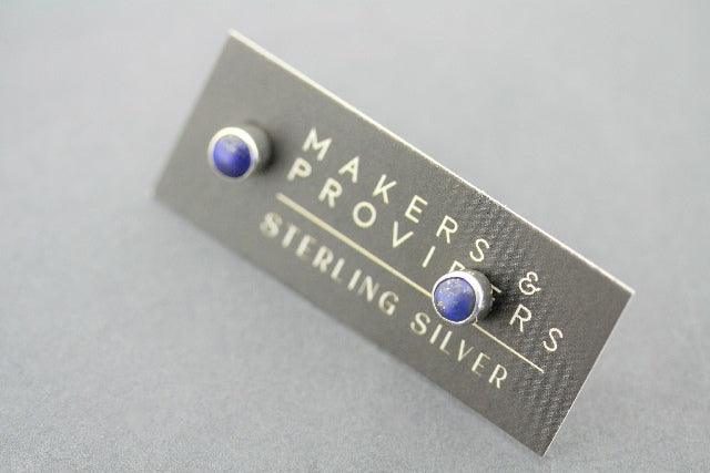 4mm Silver Stud Earrings with Lapis Lazuli Gemstone - Elegant Jewelry for Women, Perfect for Everyday Wear & Special Occasions