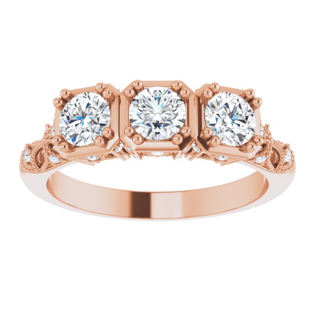 0.87 Carat Round Diamond Vintage Inspired Wedding Band - Elegant Engagement Ring for Women, Perfect for Bridal, Anniversary & Special Occasions