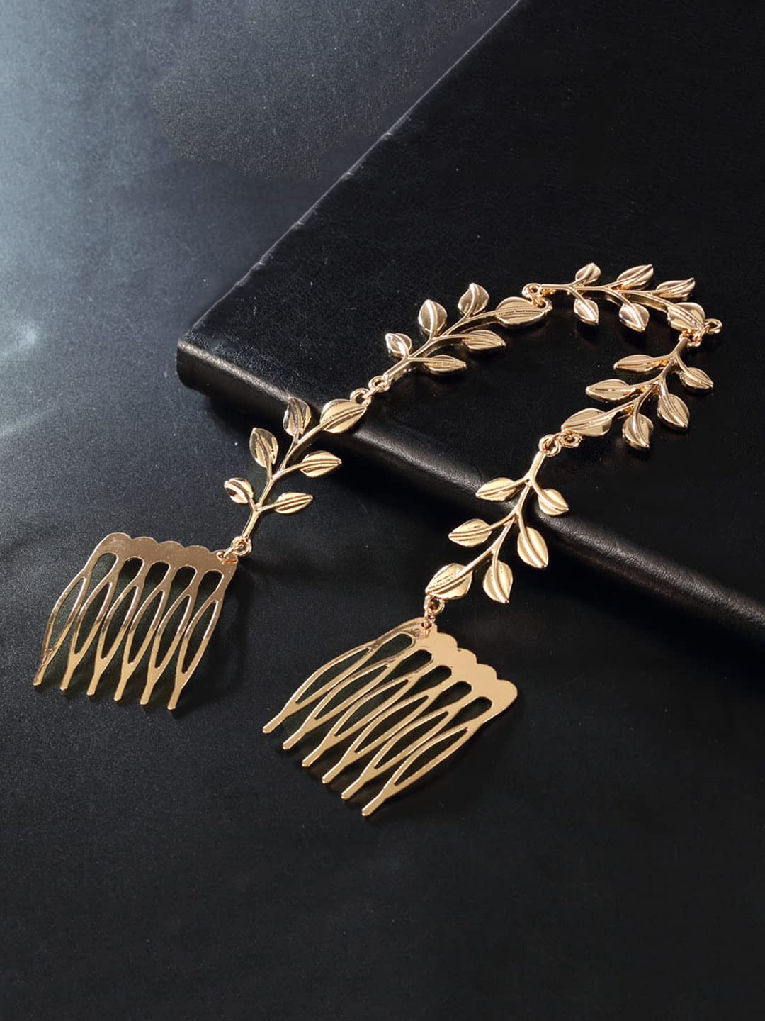 Yellow Chimes Hair Comb Pin - Gold Tone Floral Hair Clip for Women & Girls - Perfect for Weddings, Parties & Everyday Styling