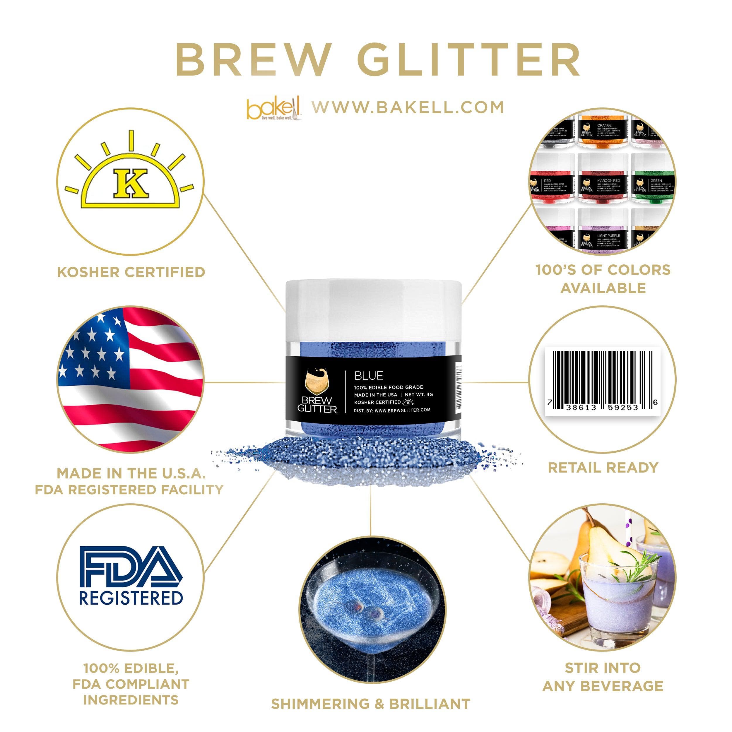 Blue & Silver Brew Glitter® Football Team Colors (2 PC Set) - Perfect for Game Day, Tailgating, and Sports-Themed Parties