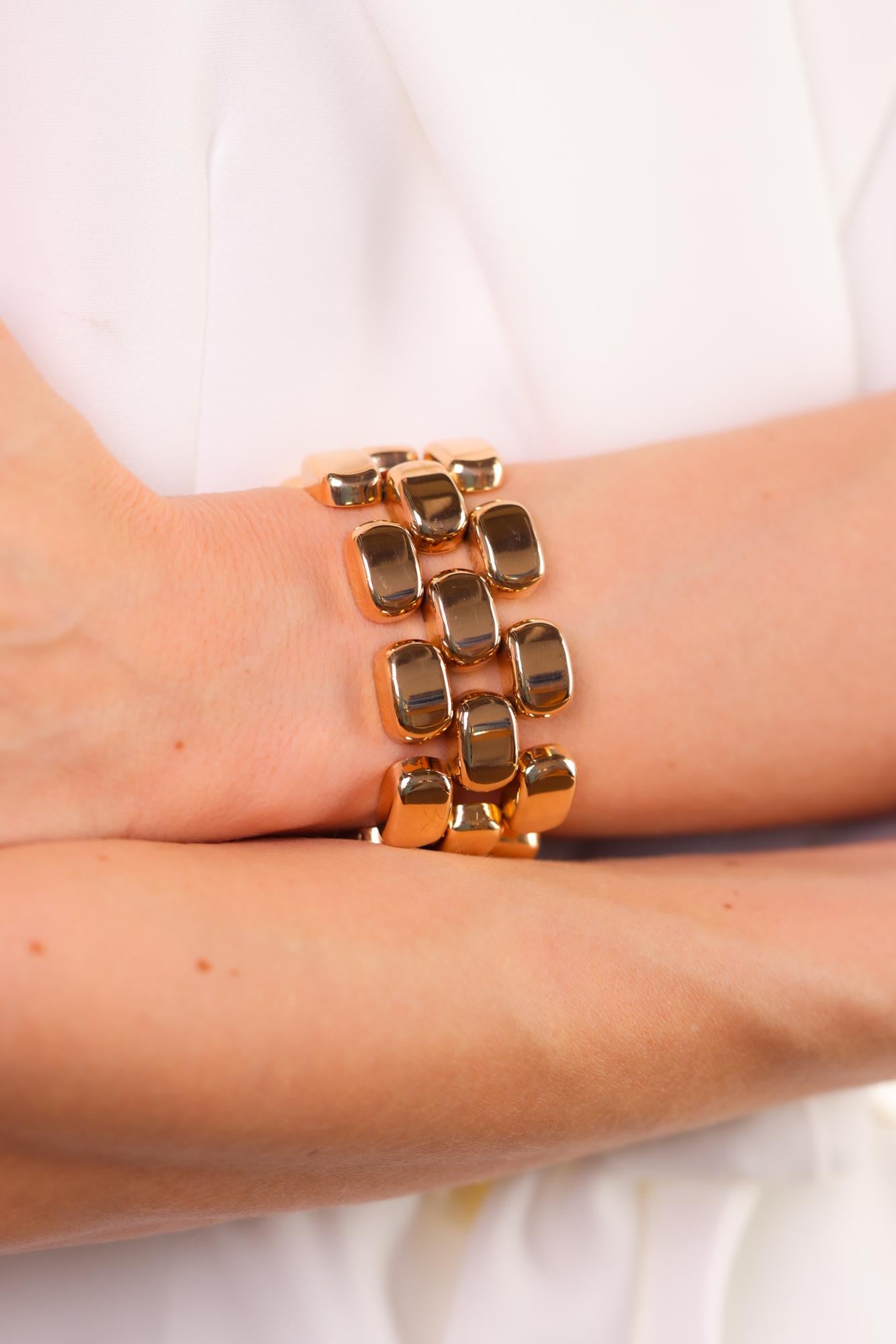 Vintage 14K Rose Gold Chunky Chain Bracelet for Women - Elegant Statement Jewelry for Parties, Weddings & Everyday Wear