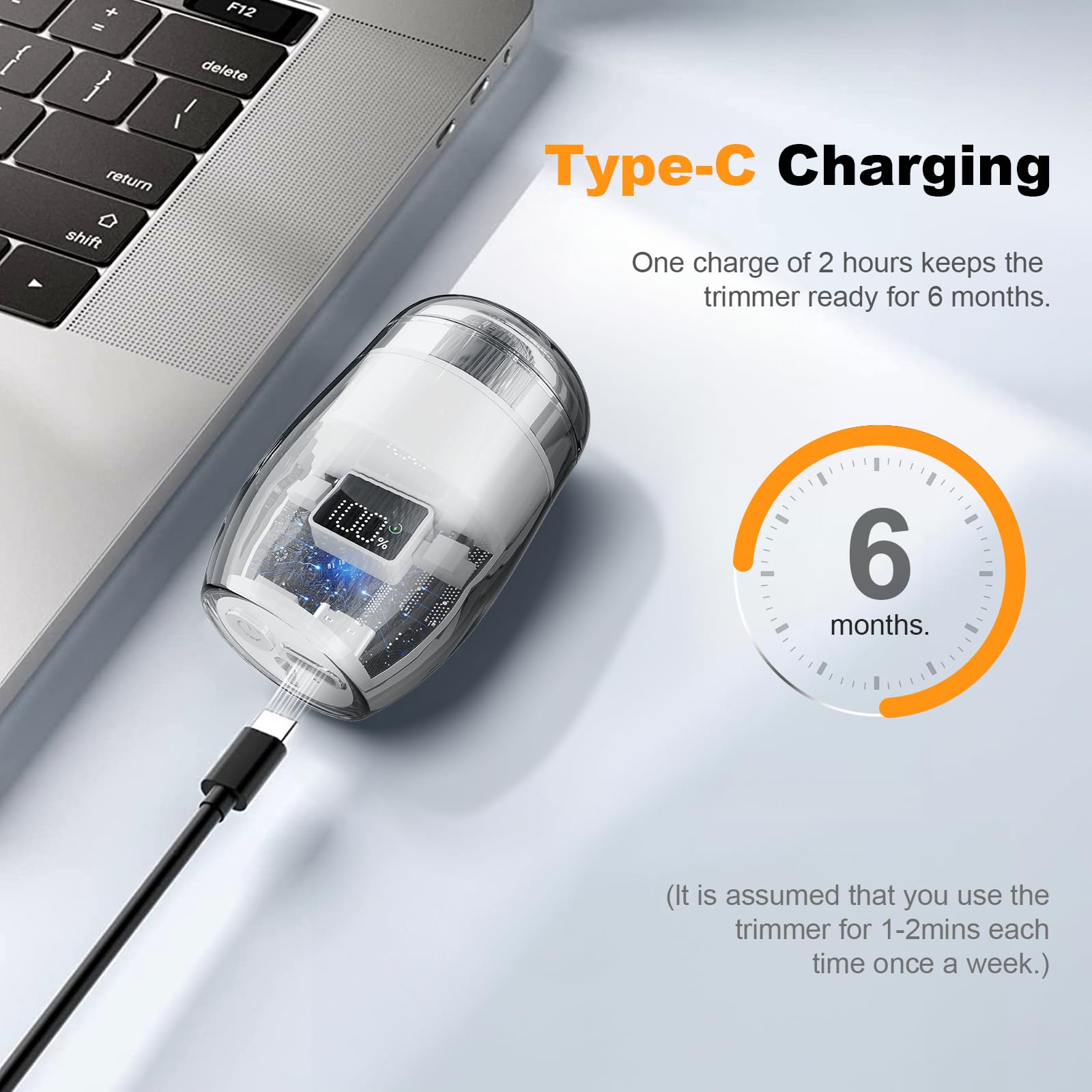 Mini Electric Shaver for Men - Portable USB C Rechargeable Travel Razor with Powerful Motor (White, Small/Medium) - Perfect for Home, Office & Travel Grooming