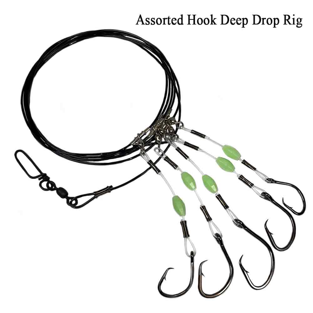 Capt. Harry's 5 Hook Deep Dropping Rigs - Premium Saltwater Fishing Gear for Offshore & Deep Sea Fishing - Perfect for Tuna, Grouper & Snapper