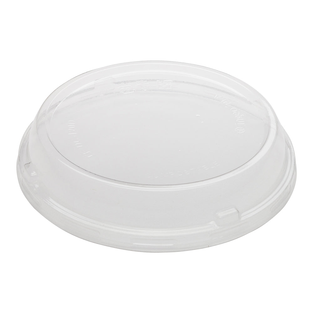 Eco-Friendly Round Clear PLA Plastic Dome Lids - Compostable & Biodegradable, Fits To-Go Deli Containers (500 Count Box) - Perfect for Food Storage, Takeout Meals & Sustainable Catering