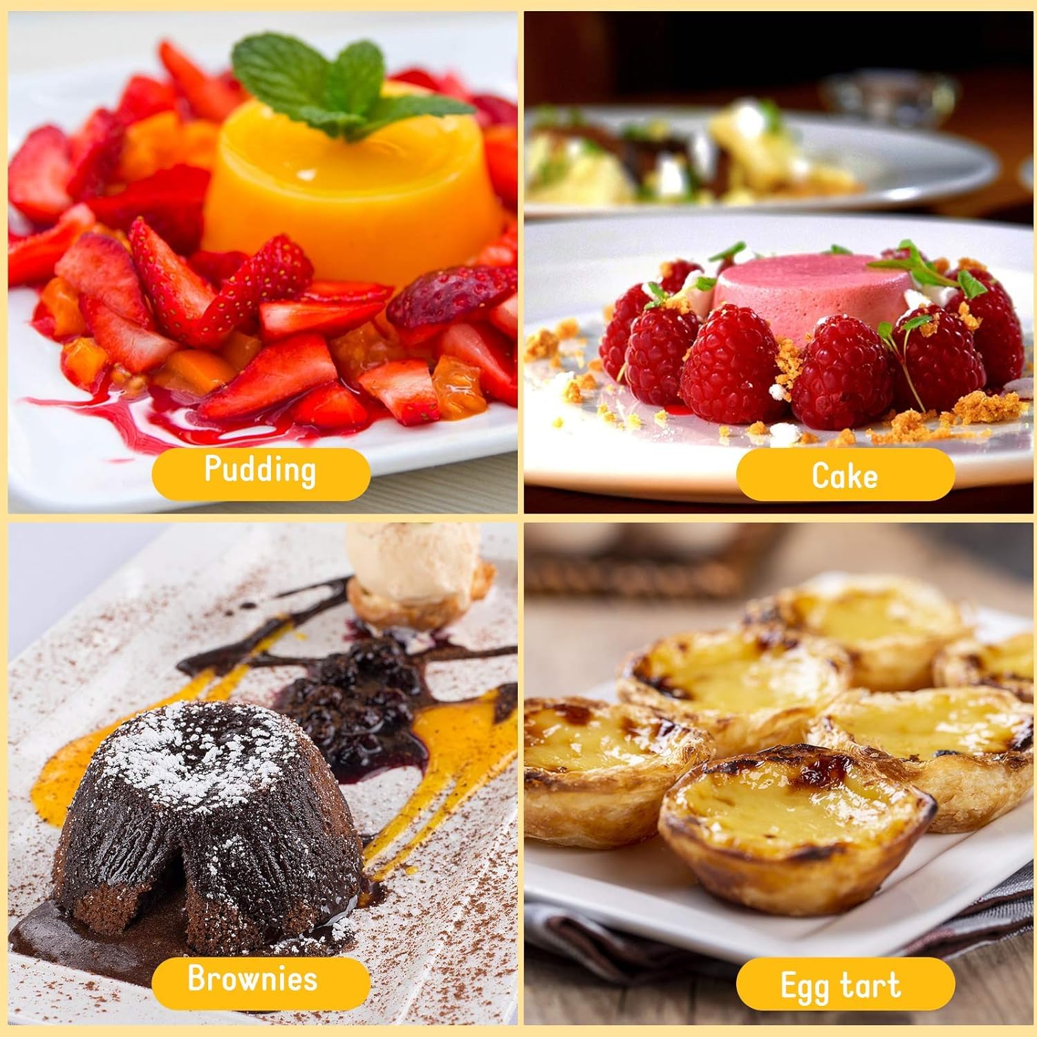 10-Piece Nonstick Carbon Steel Flan Molds Set - 2.6x2x1.3 Inch Round Tart Pans for Egg Tarts, Puddings, Cupcakes & Molten Chocolate Cakes - Perfect for Baking, Dessert Making & Party Treats