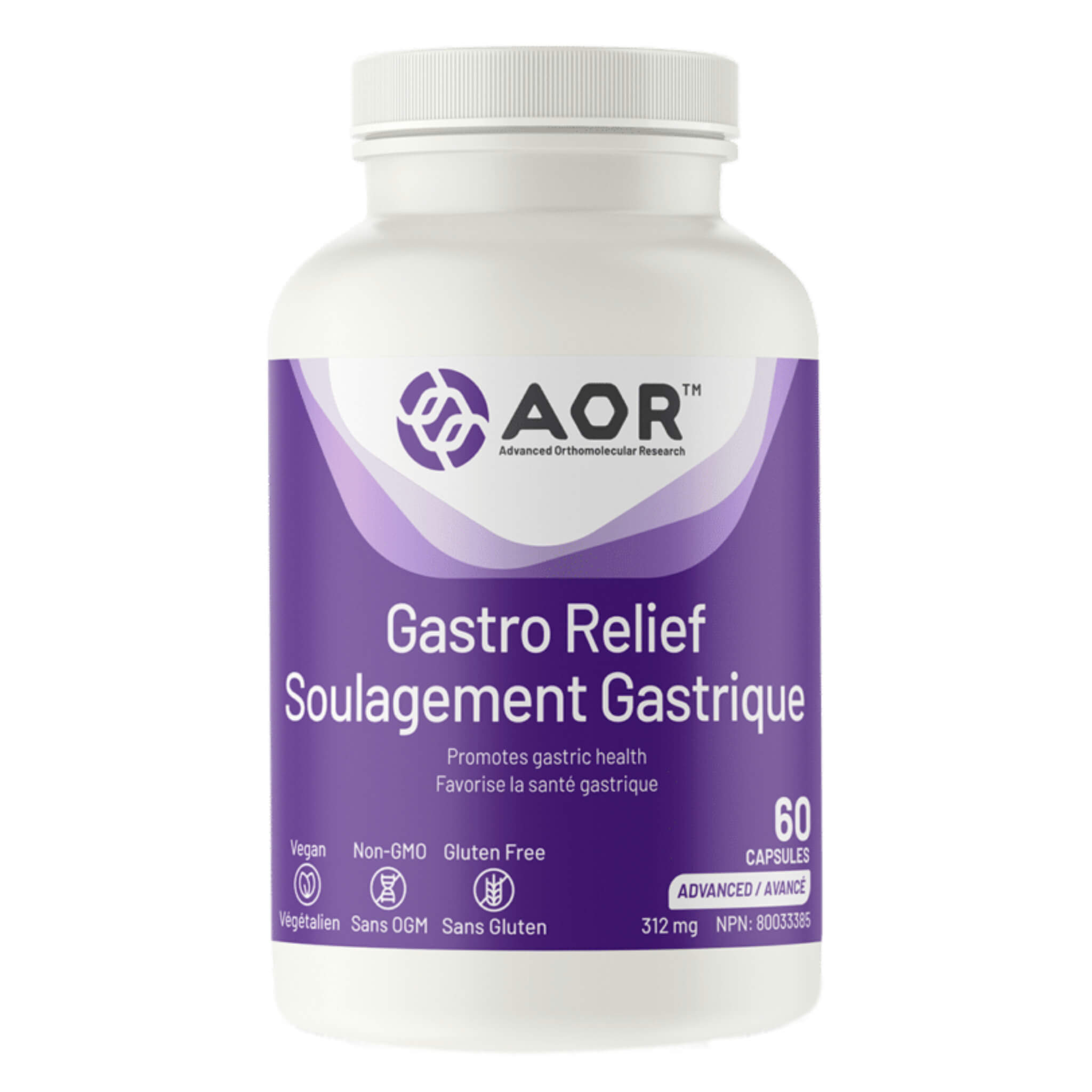 Gastro Relief 60Vc - Fast-Acting Digestive Support Supplement for Stomach Discomfort | Ideal for Travel, Heartburn & Indigestion Relief