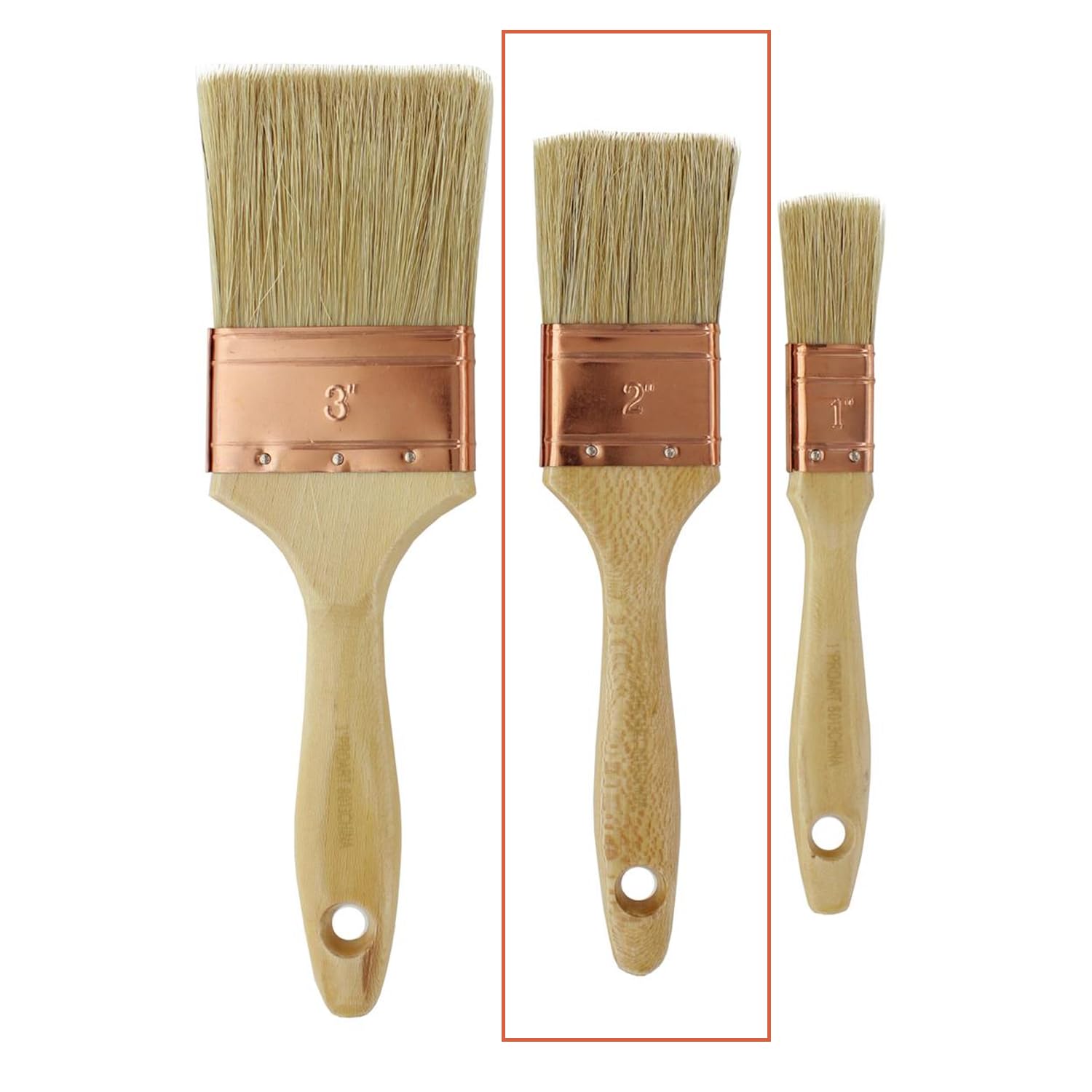 PRO ART Hog Bristle Paint Wash Brush - 2 Inch Natural Bristle Artist Brush for Oil, Acrylic & Watercolor Painting - Perfect for Canvas, Wood & DIY Art Projects
