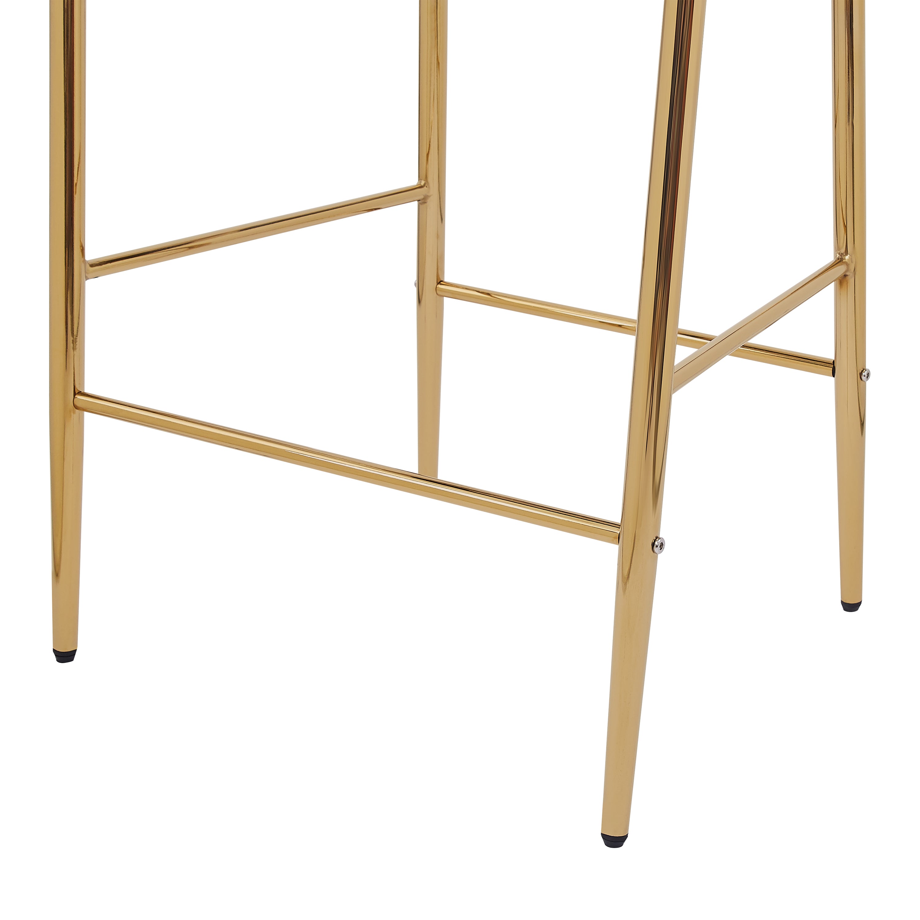 28.75 Inch Counter Height Bar Stools Set of 2 - Velvet Upholstered Barstools with Golden Metal Legs, Adjustable Swivel Bar Chairs for Kitchen Island, Breakfast Nook & Home Bar Decor