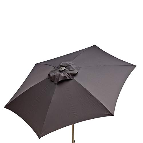 Heininger 9ft Tilt Market Umbrella - 2 Pack Graphite Grey Outdoor Patio Umbrella with Adjustable Canopy for Garden, Poolside, and Backyard Shade