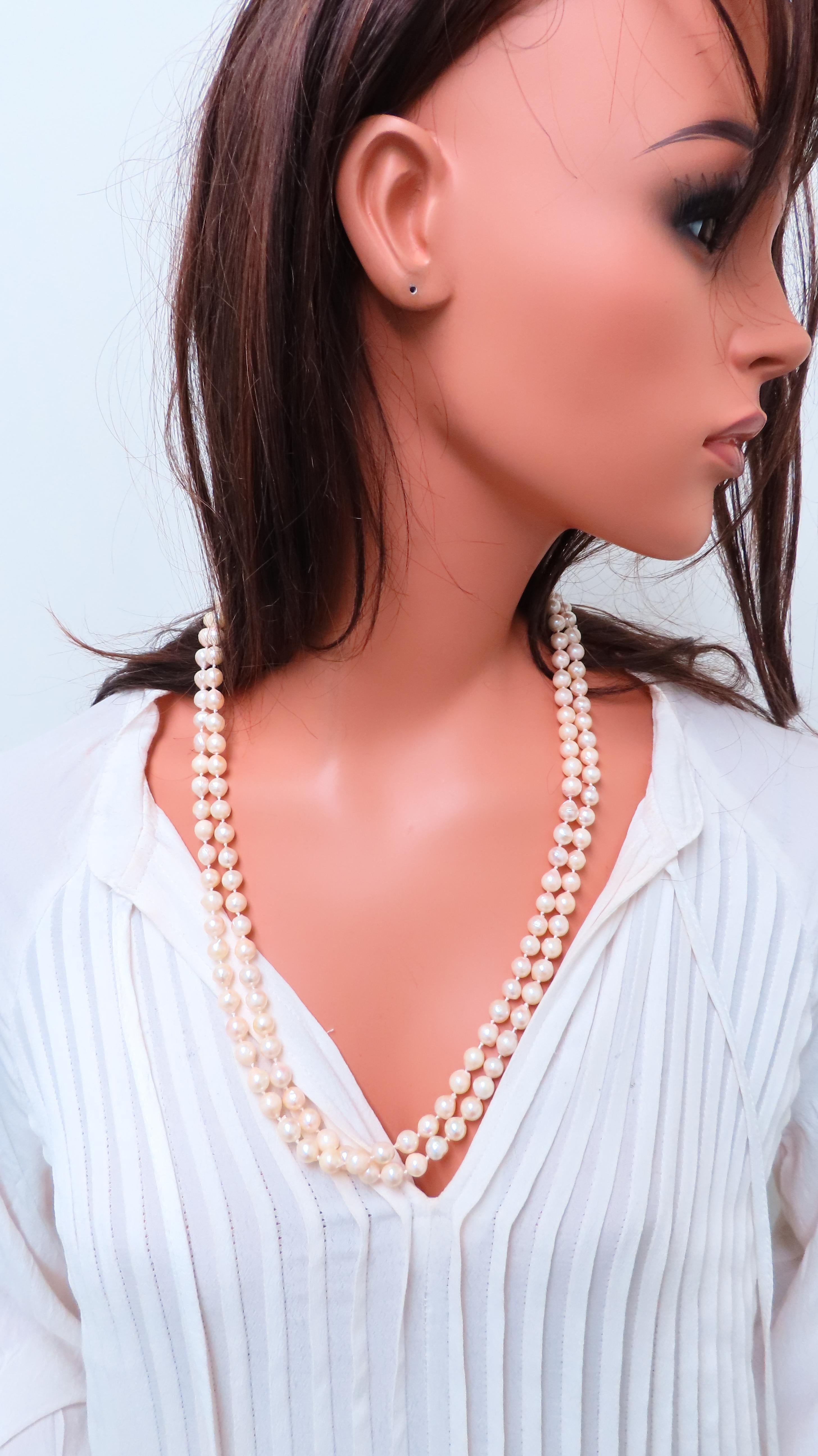 Baroque Pearl Necklace 54 Inch - Elegant Long Strand for Women, Vintage Style Jewelry Gift for Brides, Prom, Weddings & Special Occasions