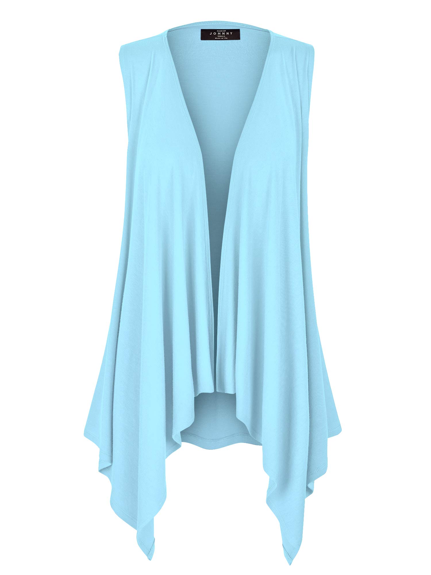 Made By Johnny Women's Lightweight Sleeveless Draped Open Cardigan - Summer Beach Cover Up, Casual Loungewear & Layering Piece