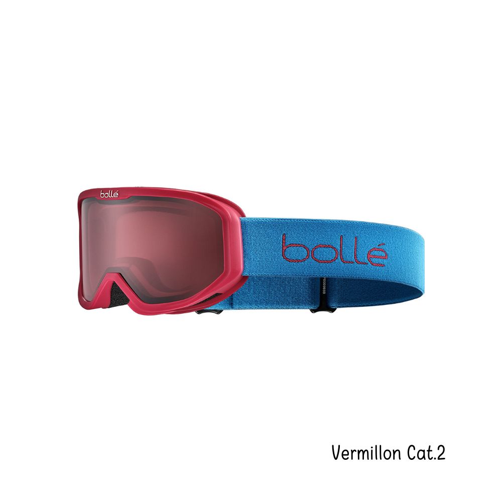 Bolle Inuk Kids Ski Goggles for Ages 3-6 Years - Red & Blue Matte Frame with 2 Interchangeable Lenses | UV Protection Snow Goggles for Boys & Girls | Perfect for Skiing, Snowboarding & Winter Sports