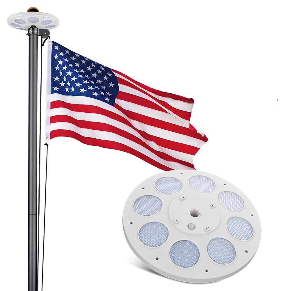 Solar Powered Sectional Flagpole with Light - 20ft, 25ft, 30ft Height Options | Outdoor American Flag Display for Yard, Garden & Patriotic Events