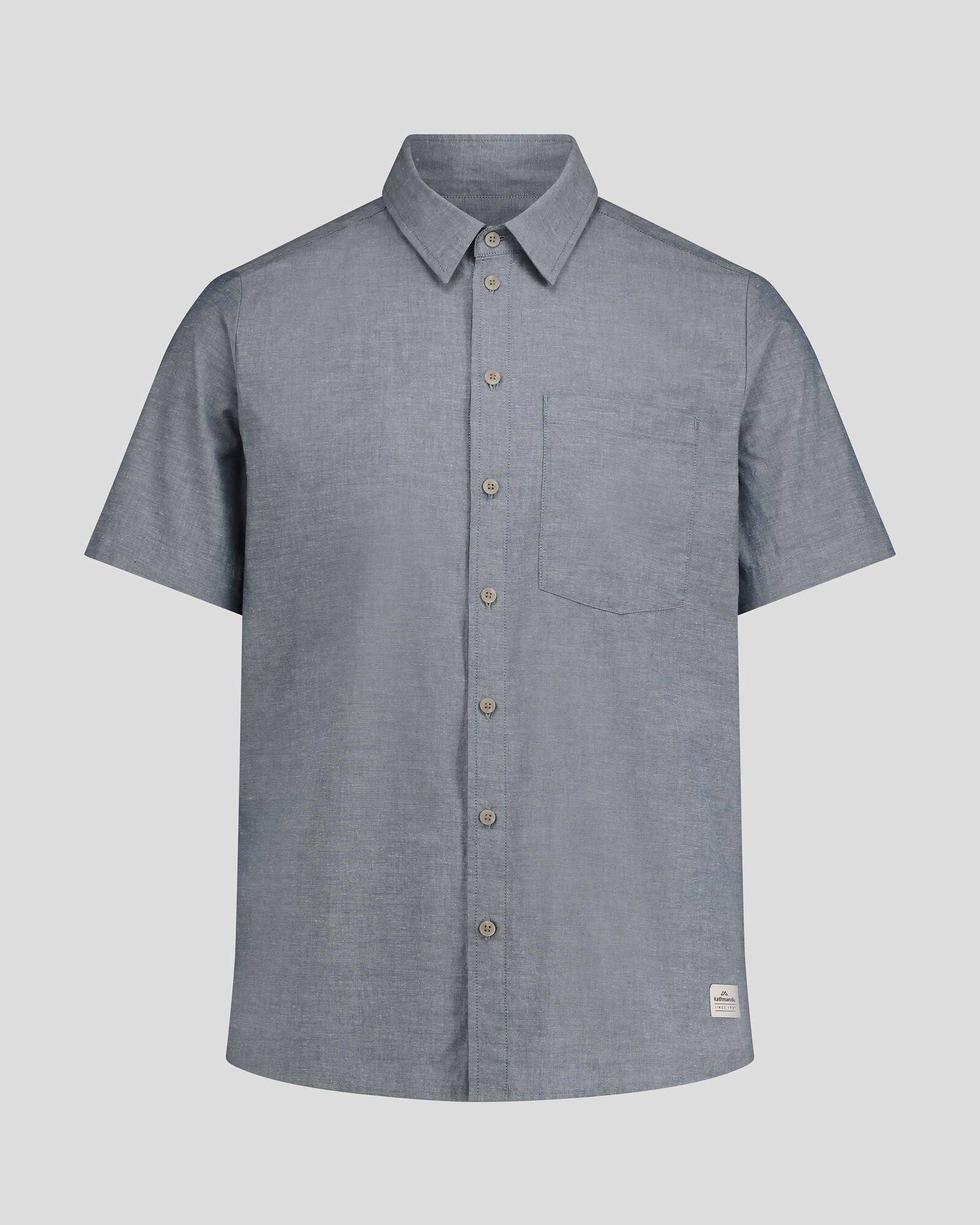 Men's Flaxton LT Short Sleeve Chambray Shirt - Lightweight Casual Button Down for Summer | Office, Outdoor & Travel Wear