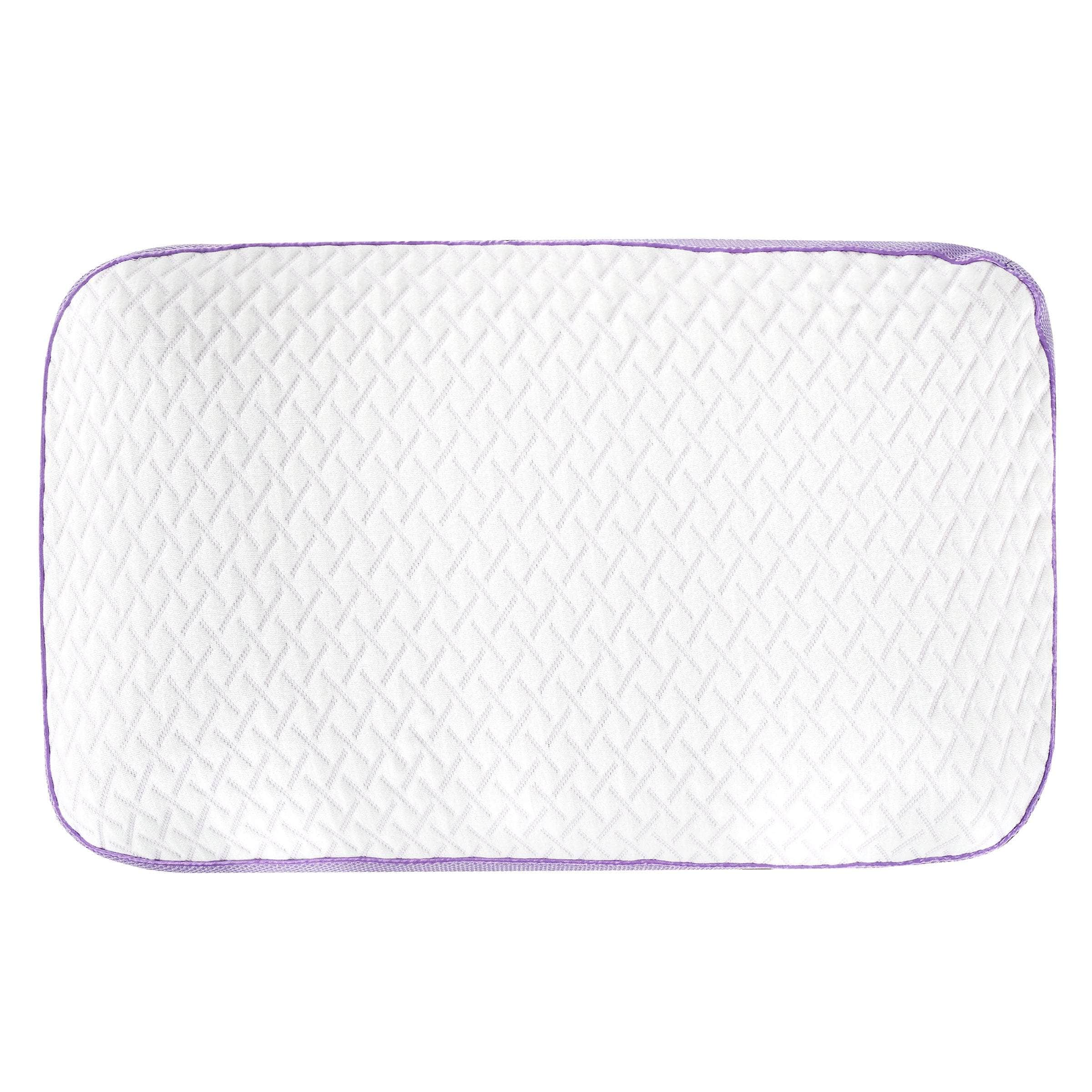 Serenity Lavender Infused Memory Foam Pillow - Orthopedic Neck Support for Side, Back & Stomach Sleepers - White & Purple Soothing Aromatherapy Pillow for Better Sleep & Stress Relief