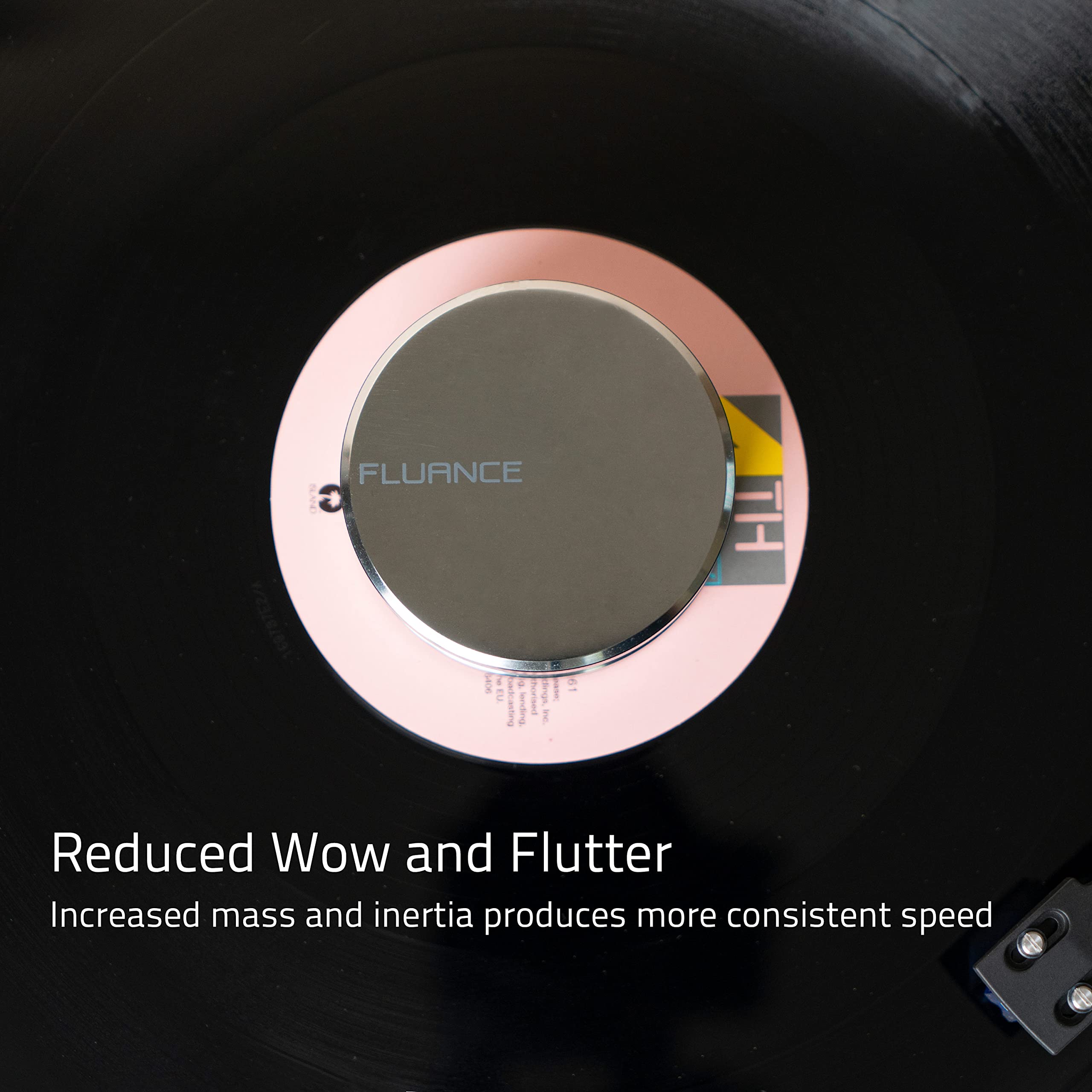 Fluance High Density Frosted Acrylic Turntable Platter for RT82/RT83/RT84/RT85 Reference Turntables - Includes 760g Steel LP Disc Stabilizer & Vinyl Record Weight - Perfect for Audiophile Vinyl Playback & HiFi Sound System Setup