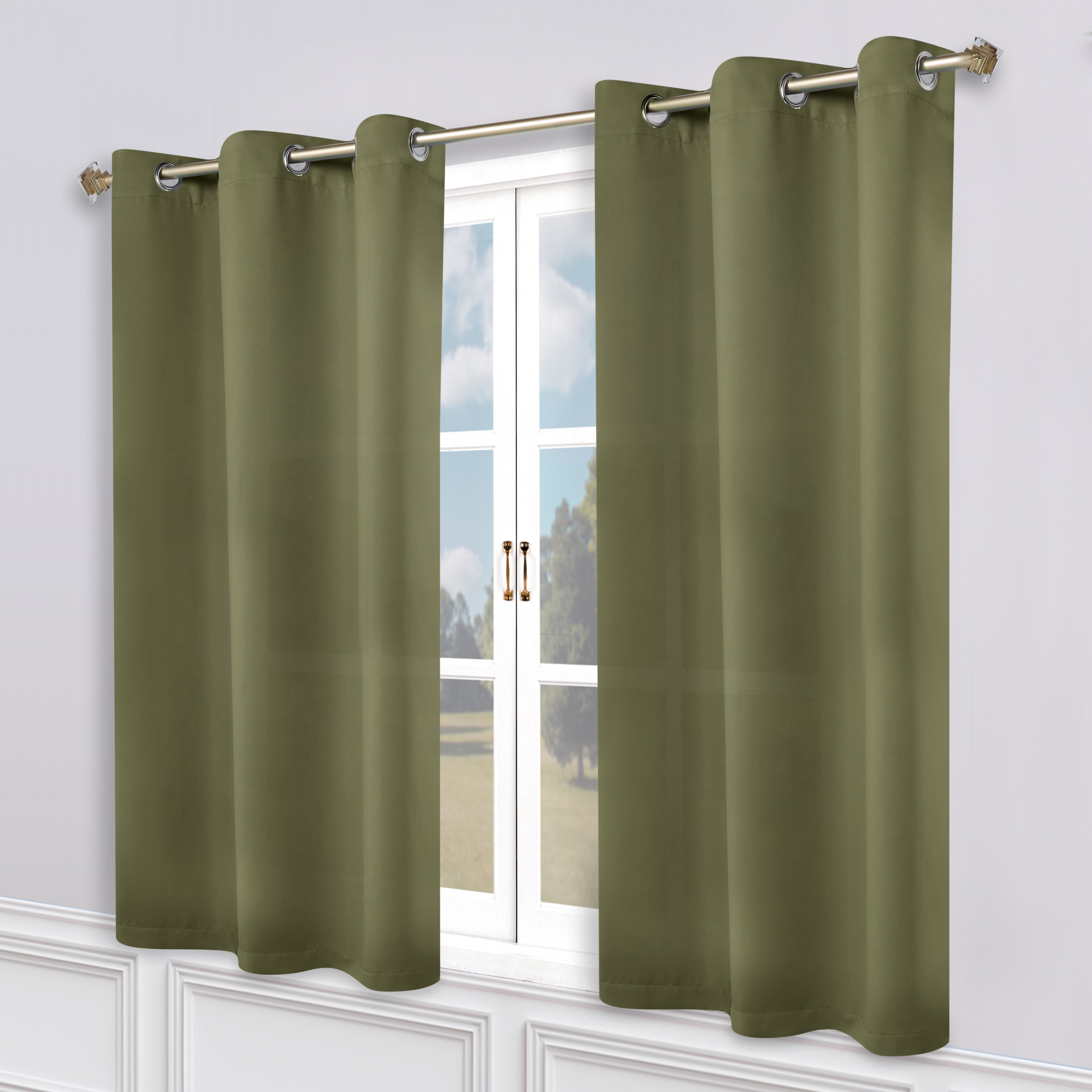 Premium Blackout Curtains Set of 2 - 100% Room Darkening, Machine Washable & Noise Reducing for Bedroom, Nursery & Home Theater