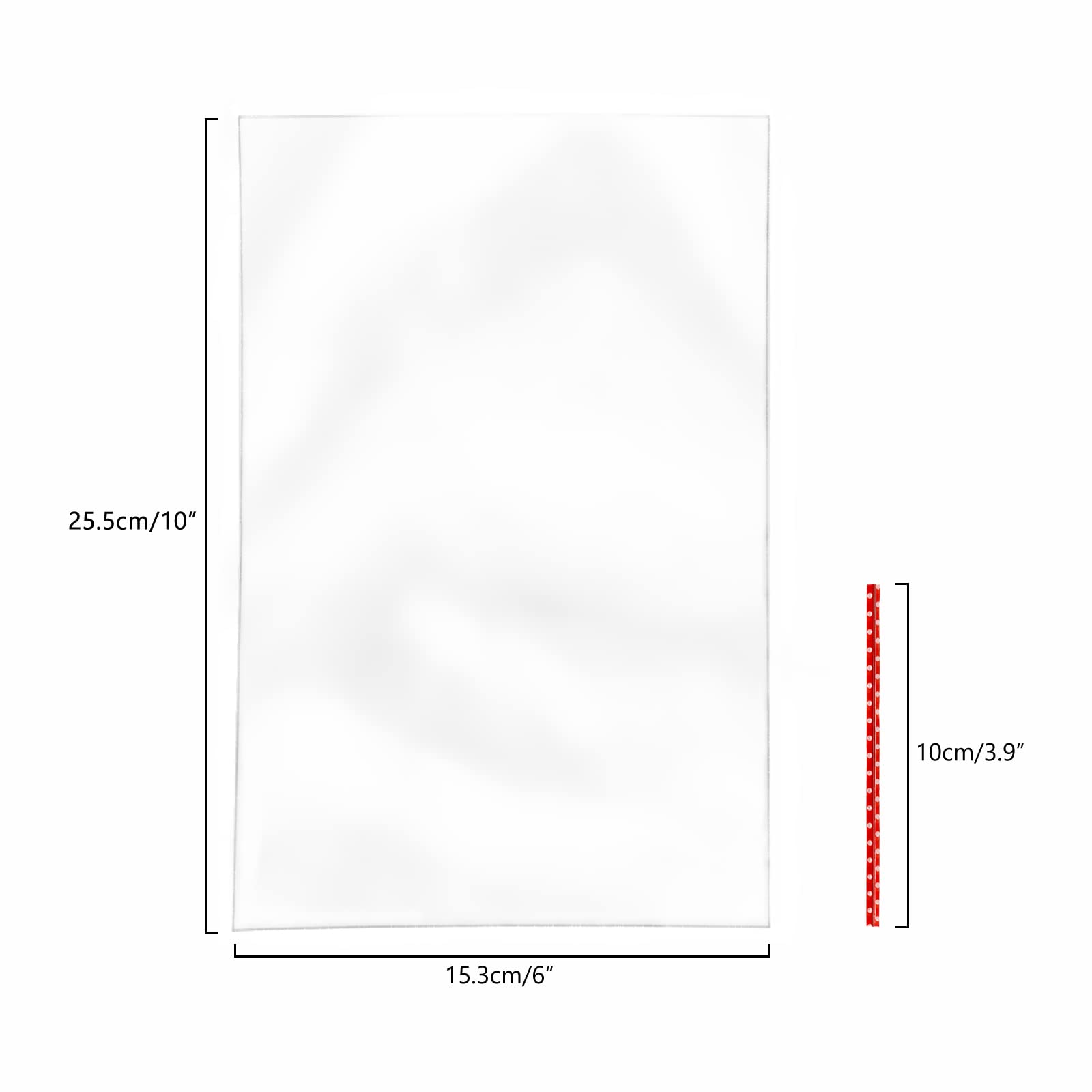 Newkita 100 Pack 6x10 Inch Clear Cellophane Bags with 4