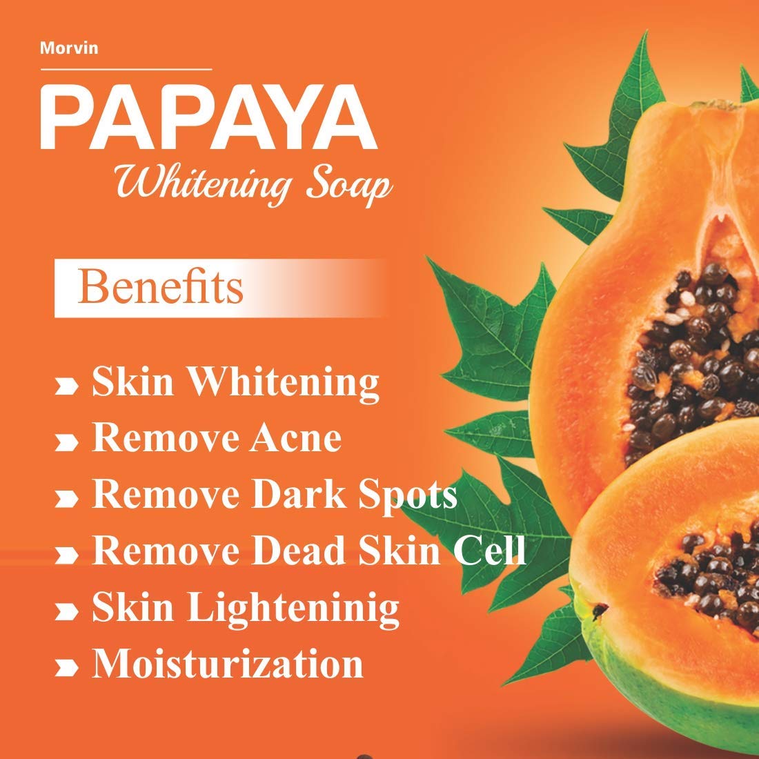 Likas Original Papaya Herbal Soap - Natural Skin Whitening & Exfoliating Bar for Face & Body - Perfect for Acne Treatment & Glowing Skin at Home Spa