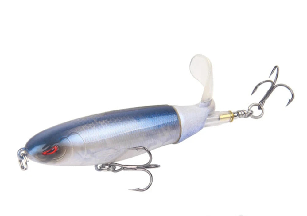 Whopper Popper Fishing Lure - Soft Rotating Tail Artificial Bait for Bass, Trout & Pike - Topwater Fishing Lures for Freshwater & Saltwater