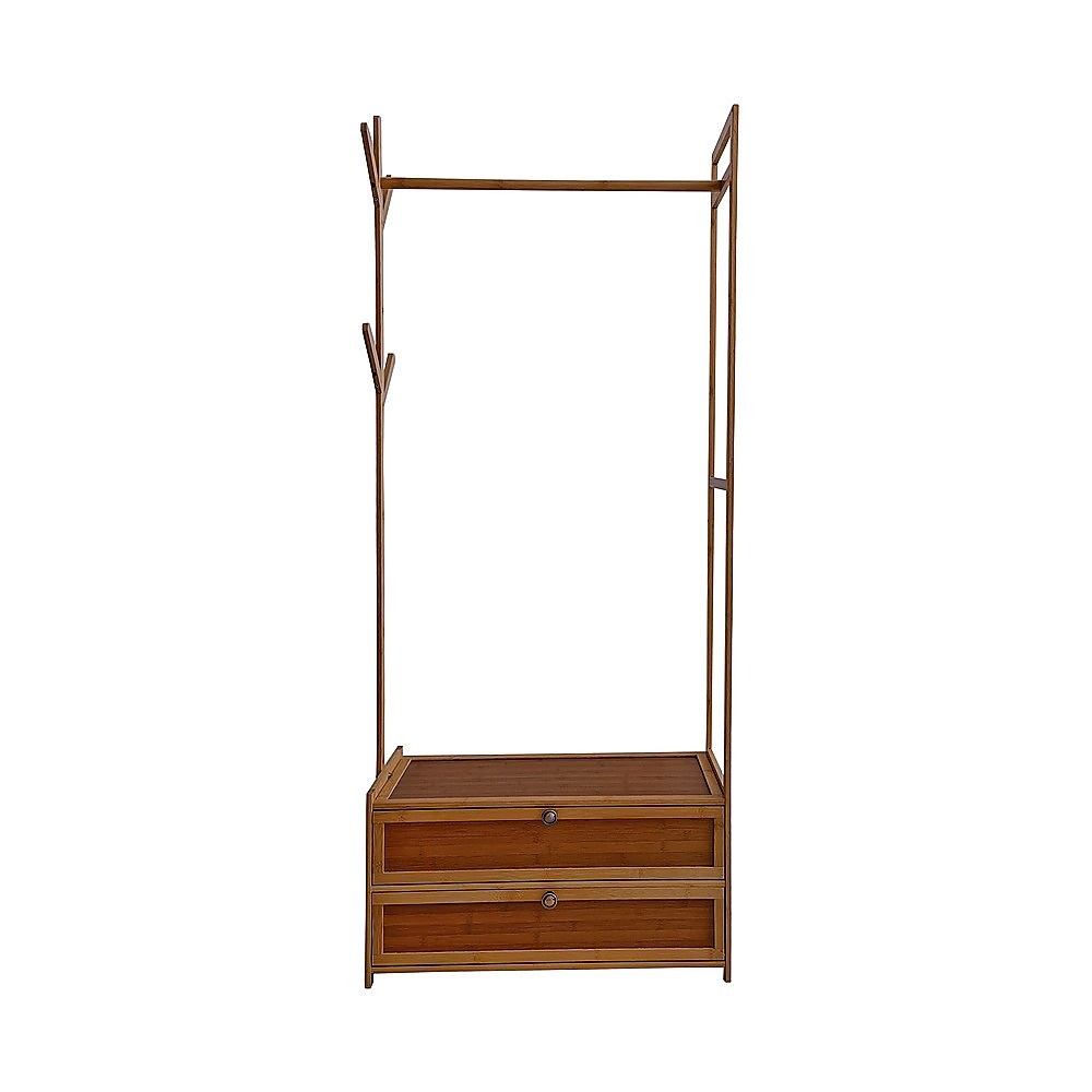 165x70cm Modern Clothes Rack Stand with Storage Shelves - Heavy Duty Coat Tree for Bedroom, Closet & Laundry Room Organization
