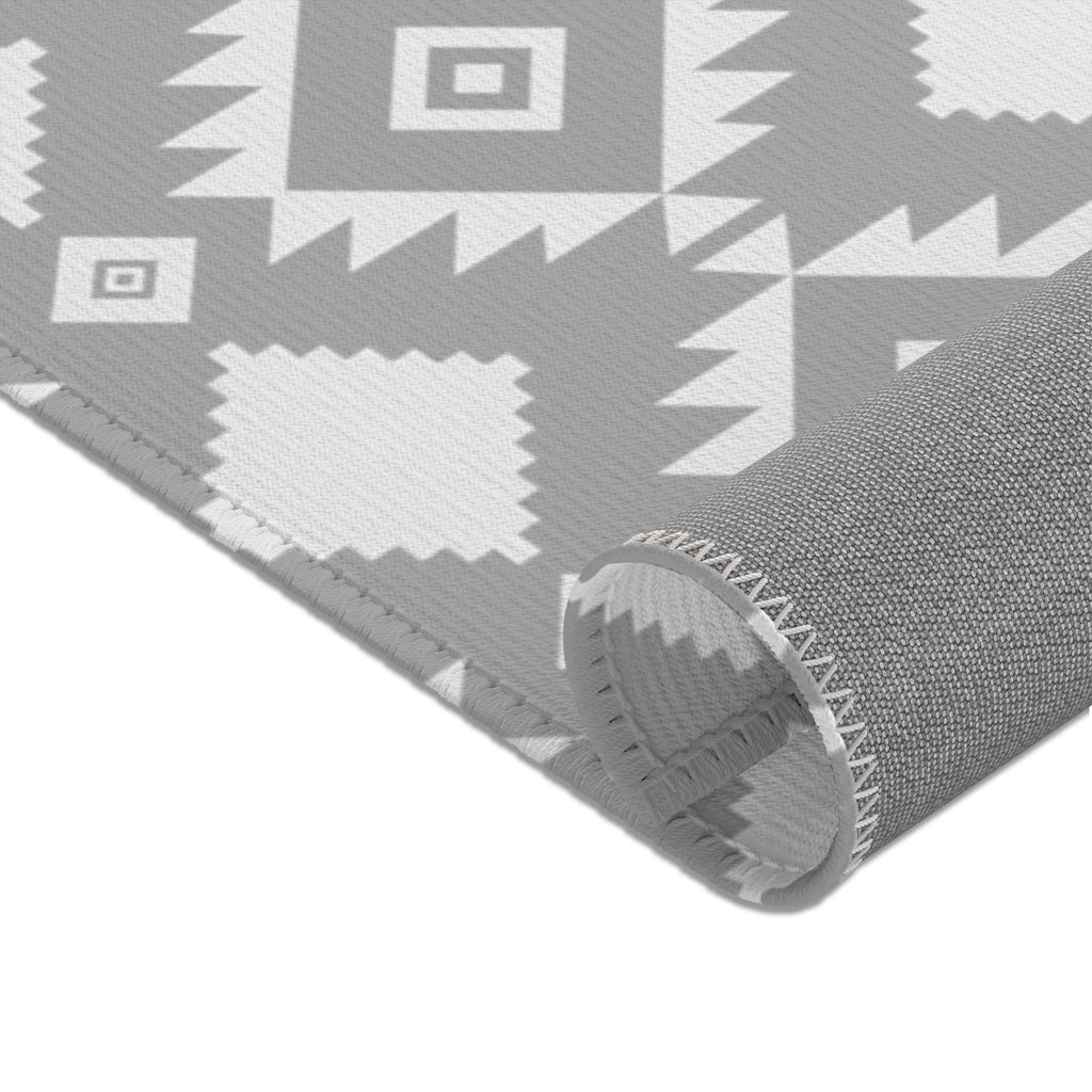 Southwestern Area Rug in Shades of Gray - Boho Chic Home Decor for Living Room, Bedroom & Office