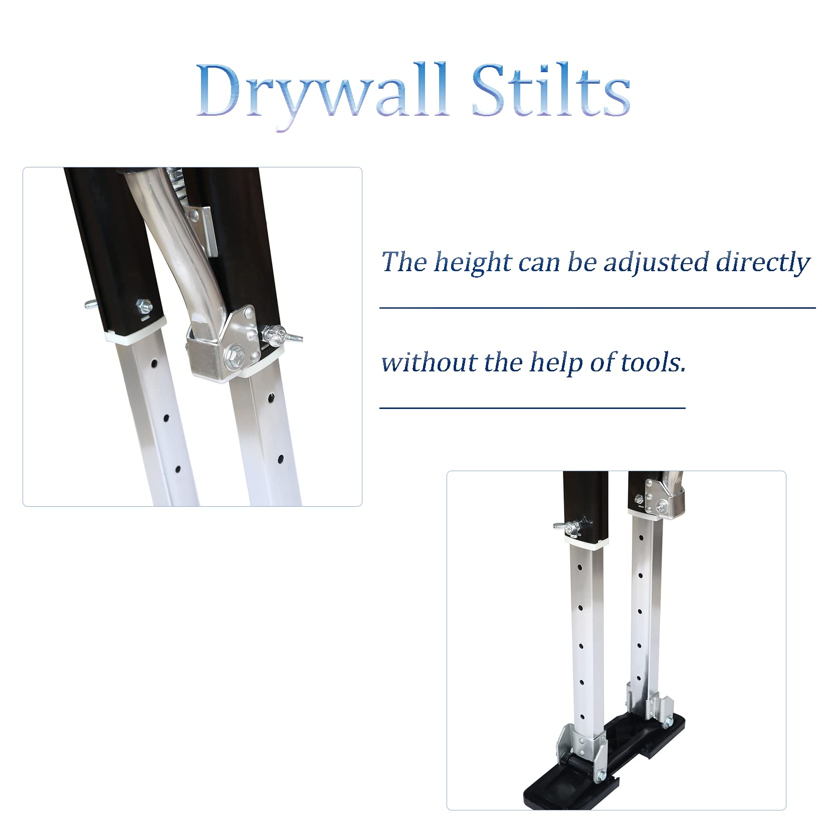 Adjustable 18-30 Inch Aluminum Drywall Stilts for Painting, Cleaning & Construction - Lightweight Professional Grade Stilts for Contractors, DIY & Home Renovation Projects