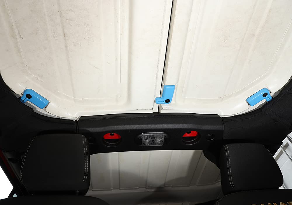 2007-2017 Jeep Wrangler JK Interior Accessories - ABS Hard Top Removable Switch Trim Cover & Decorative Panel in Light Blue | Upgrade Your Off-Road Vehicle Interior