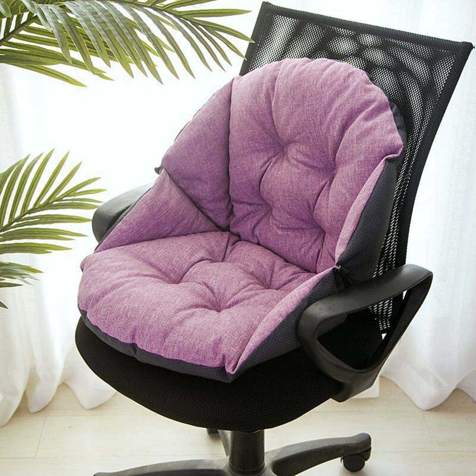 Ergonomic Semi-Enclosed Office Chair Cushion with Back Support - Memory Foam Seat Pad for Pain Relief (18.7x15.6 Inches, Light Grey) - Perfect for Office Chairs, Bleachers, Stadium Seats & Long Sitting Comfort