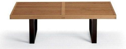 George Nelson Two-Seat Platform Bench - Mid-Century Modern Wooden Bench for Living Room, Entryway, or Bedroom - Stylish and Functional Seating Furniture