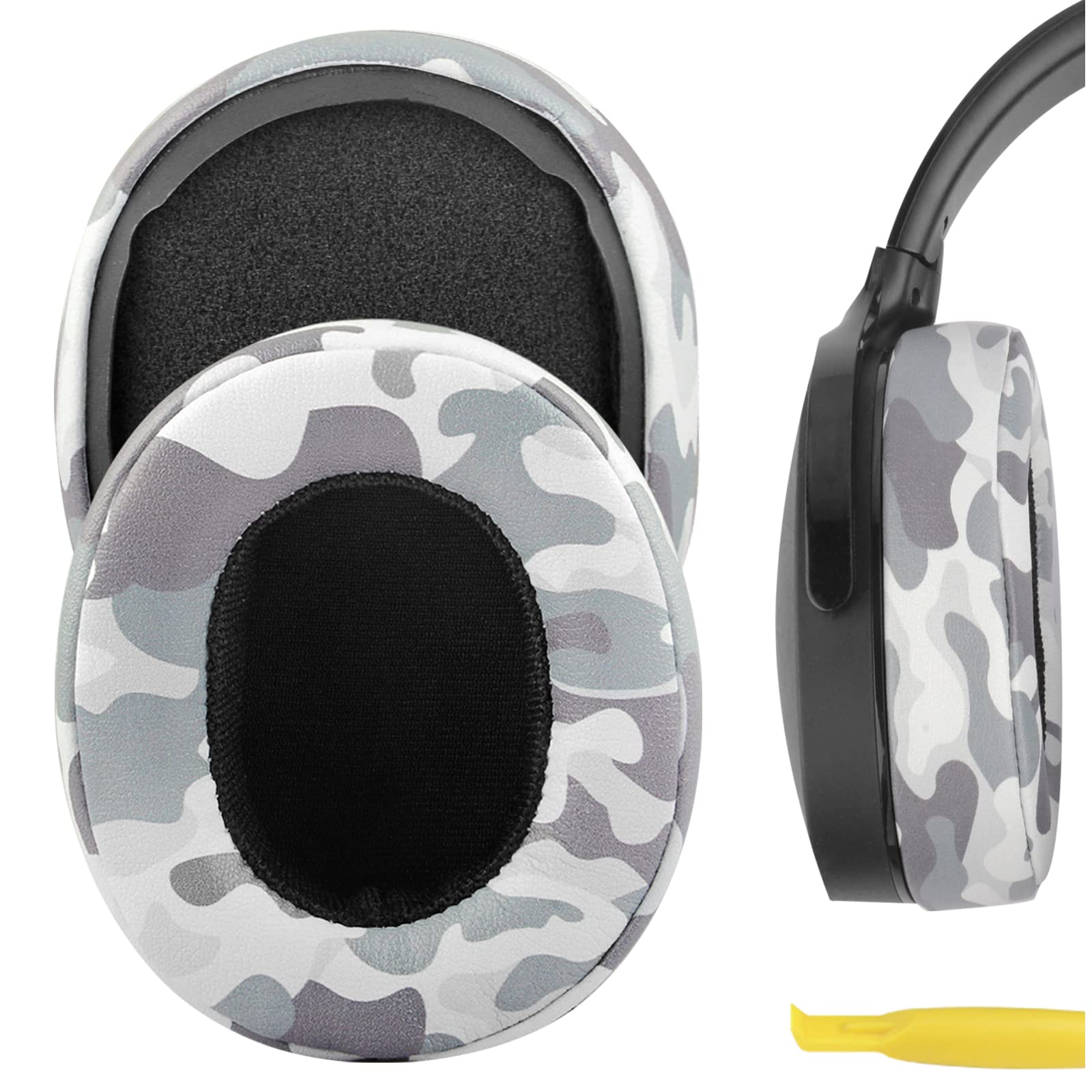 Geekria QuickFit Replacement Ear Pads for Skullcandy Crusher Wireless/EVO/ANC & Hesh 3/Venue Headphones - Premium Memory Foam Ear Cushions, Noise Isolation Earpads (Camo) - Perfect for Gaming, Music & Travel Comfort