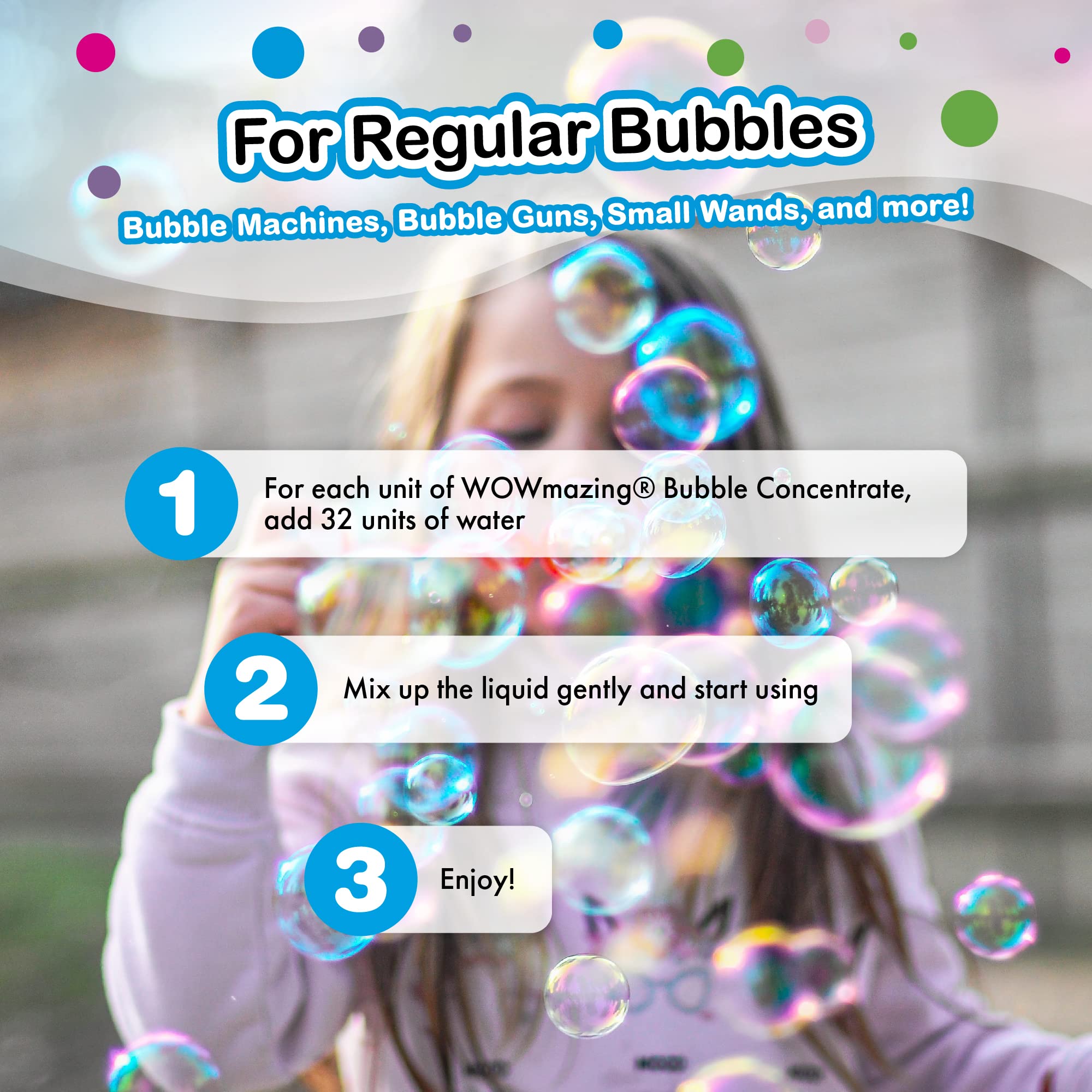 WOWMAZING Big Bubble Concentrate Solution - Makes Up to 33 Gallons of Giant Bubbles (Just Add Water) - Premium Bubble Liquid for Kids & Outdoor Play - Made in USA - Perfect for Birthday Parties, Backyard Fun & Summer Activities