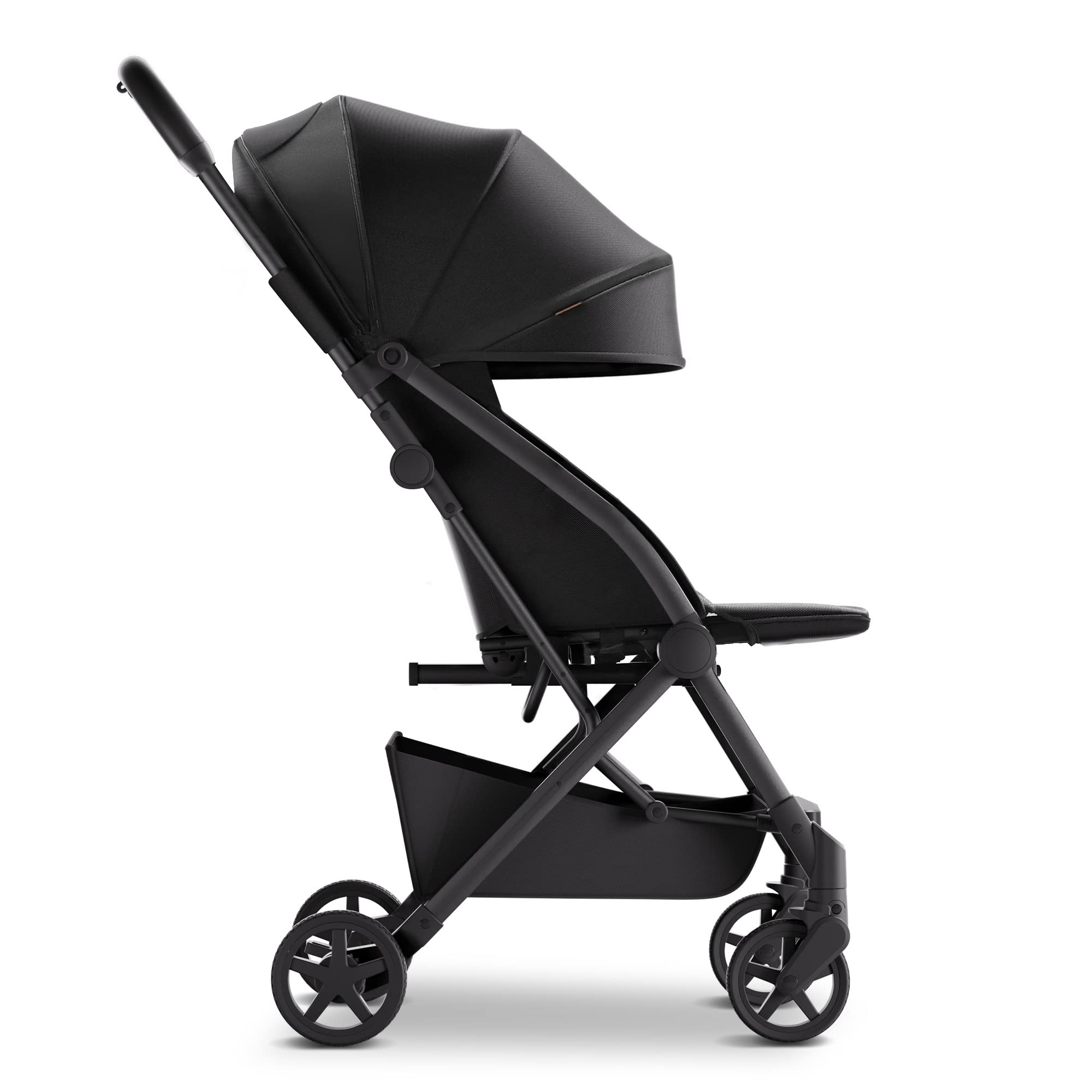 Mompush Lithe V2 Ultra Lightweight Compact Travel Stroller with Snack Tray, One-Hand Fold & Airplane Approved - Includes Cup Holder, Rain Cover & Travel Bag - Perfect for Air Travel, Shopping & Daily Outings