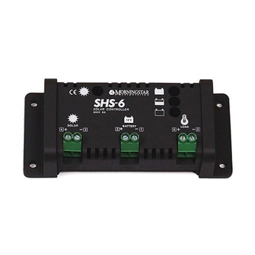 Morningstar SHS 6A PWM Solar Charge Controller (SHS-6) - 12V Intelligent Solar Panel Regulator with Load Control (LVD) | High Reliability & USA Design | Perfect for RV, Boat, Off-Grid & Solar Power Systems