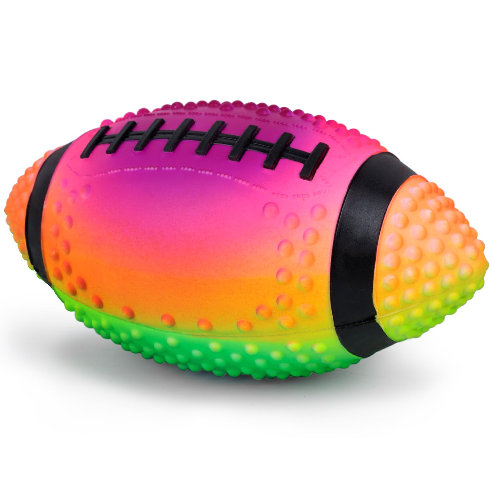 **AMOR PRESENT Inflatable Football - 9 Inch Rainbow Rubber Mini Football for Kids & Adults - Perfect for Football Parties, Outdoor Toss Games, Pet Training & Backyard Sports - Fun Gift for Birthdays & Playtime**