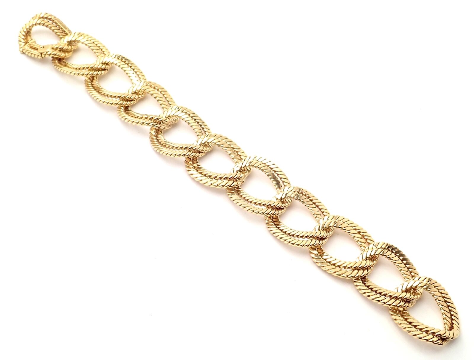 Authentic Verdura 18k Yellow Gold Rope Link Bracelet - Luxury Vintage Jewelry for Women - Perfect for Weddings, Parties & Special Occasions