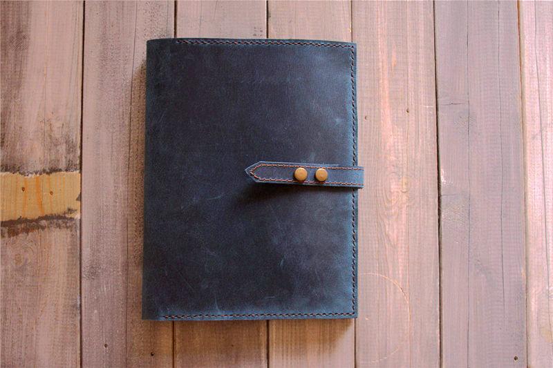 Premium Custom Blue Leather Laptop Sleeve Case for MacBook Pro/Air - Protective & Stylish Cover for Work, Travel & School