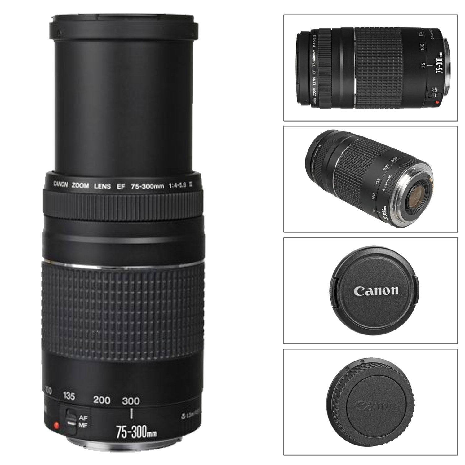 Canon EF 75-300mm f/4-5.6 III Telephoto Zoom Lens with Lens Hood & Case - Perfect for Wildlife, Sports & Travel Photography