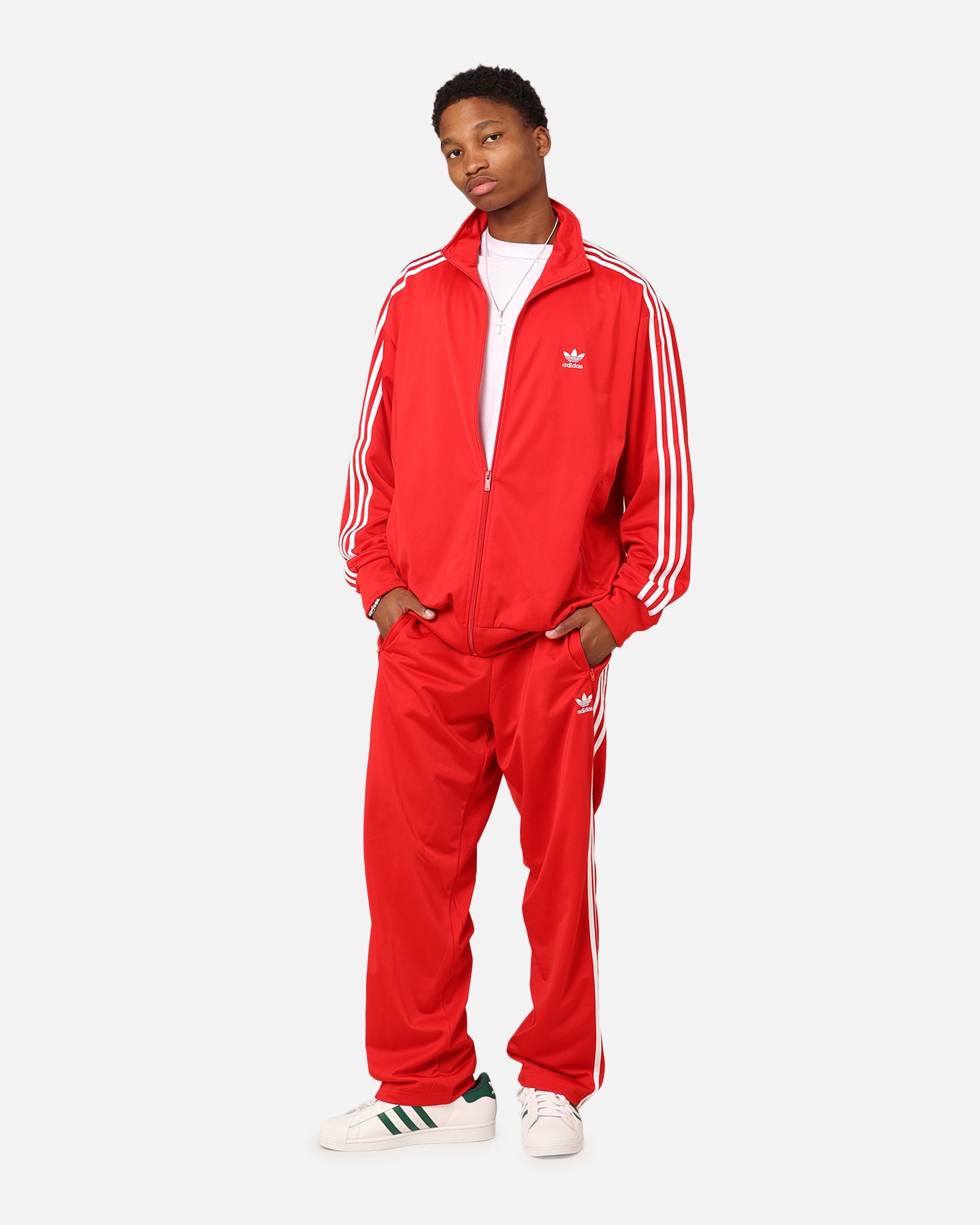 Adidas Adicolor Classics Firebird Track Pants - Better Scarlet/White - Men's Athletic Joggers for Running, Gym & Casual Wear
