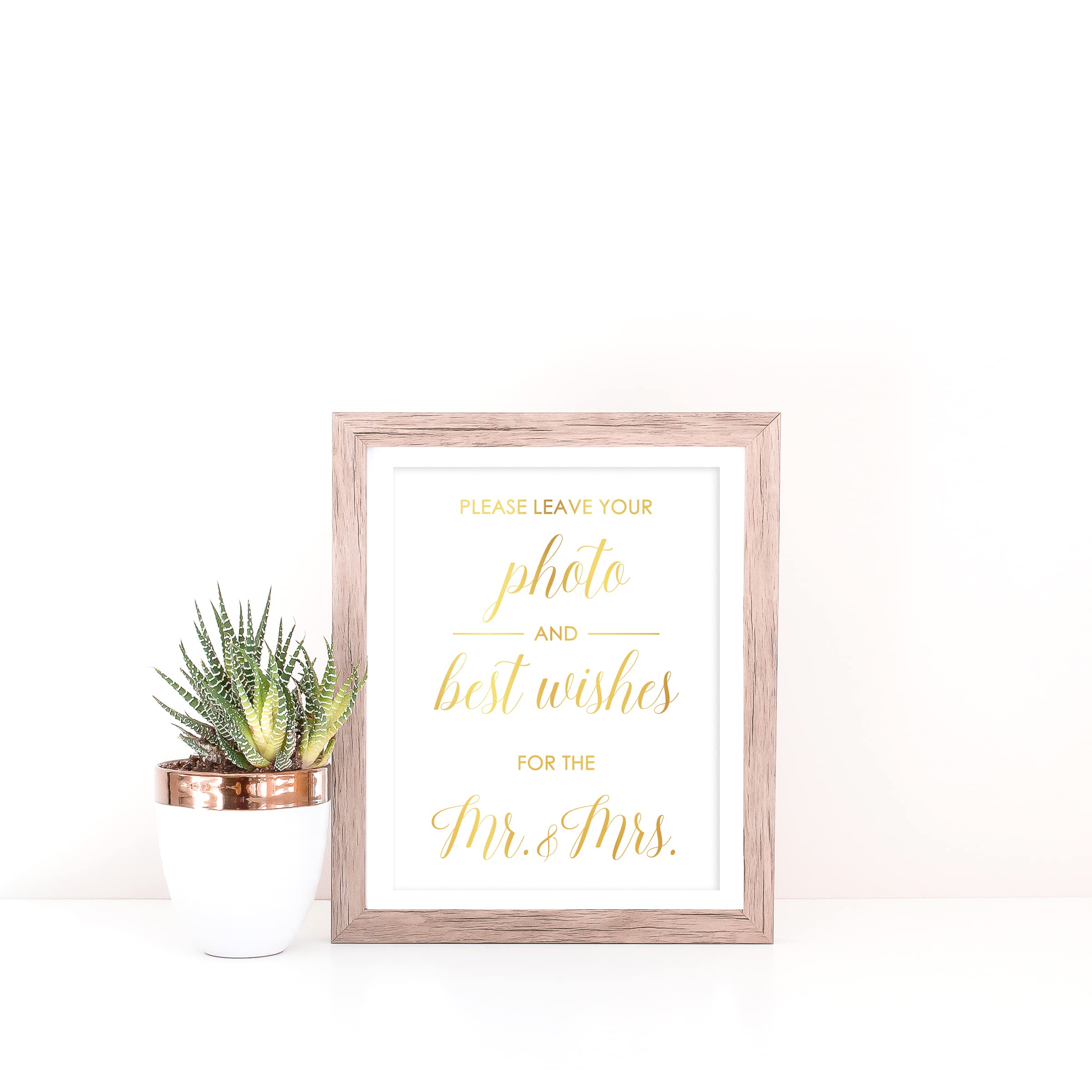 Elegant Gold Foil Wedding Guest Book Sign - Premium Unframed Cardstock for Wedding Ceremony Photos - Available in Multiple Sizes - Perfect for Wedding Reception, Anniversary & Bridal Shower Guestbook