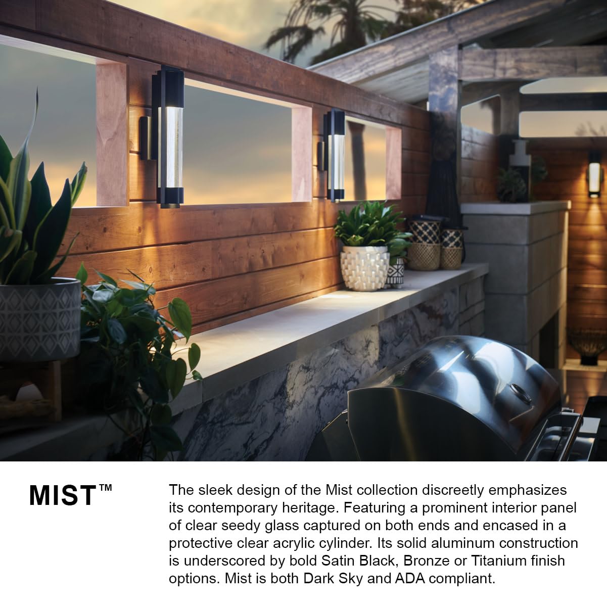 Hinkley Mist 1224BZ Medium Outdoor Wall Mount Lantern Light - Contemporary Minimalist Sconce, Solid Aluminum, Dark Sky & ADA Compliant - Bronze Finish - Perfect for Porch, Patio, Garden & Entryway Lighting