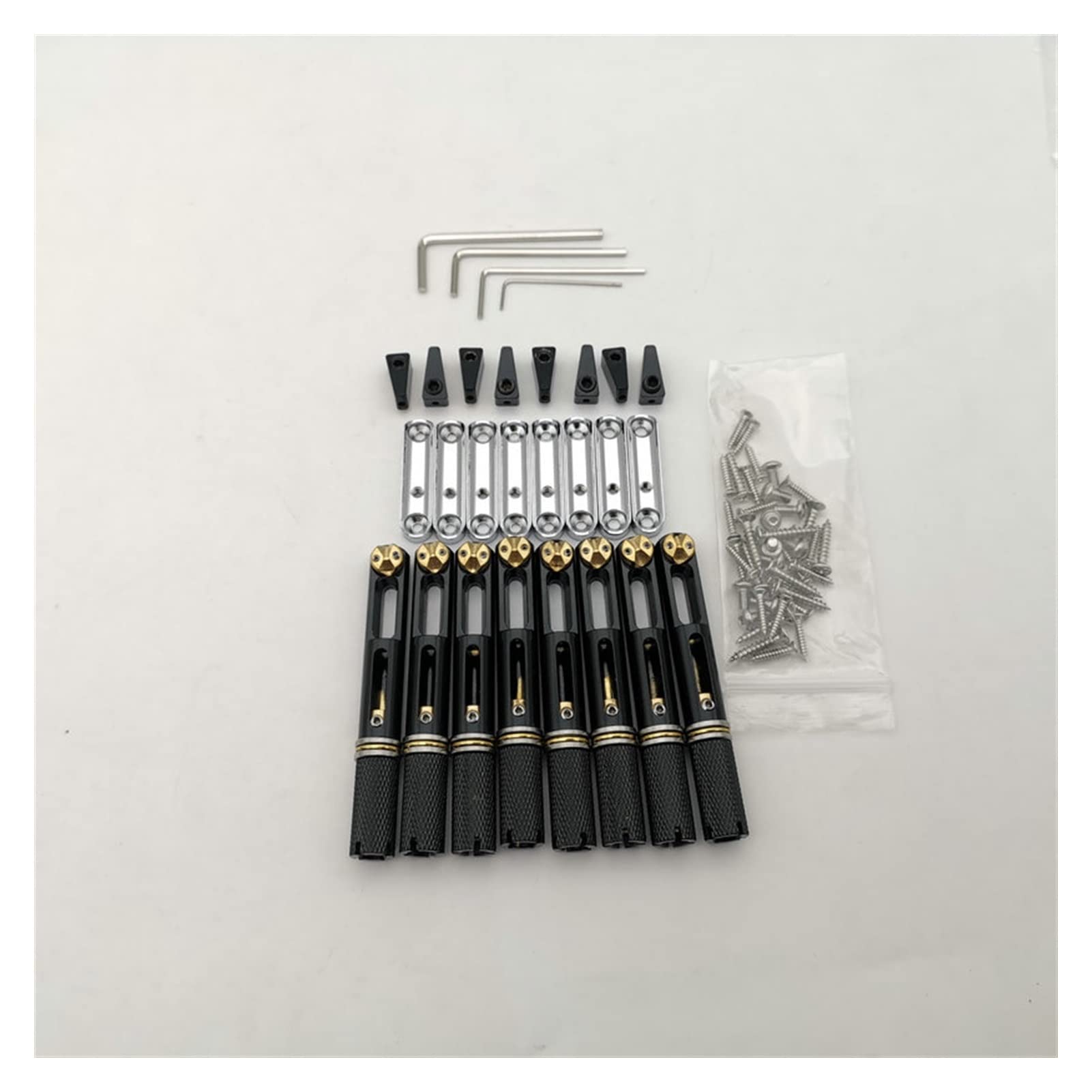 Headless Guitar Bridge - Black Single Fixed Brass Bridge for 6 & 8 String Electric Guitars | Durable & Stable Replacement Part | Perfect for Metal, Rock & Stage Performances