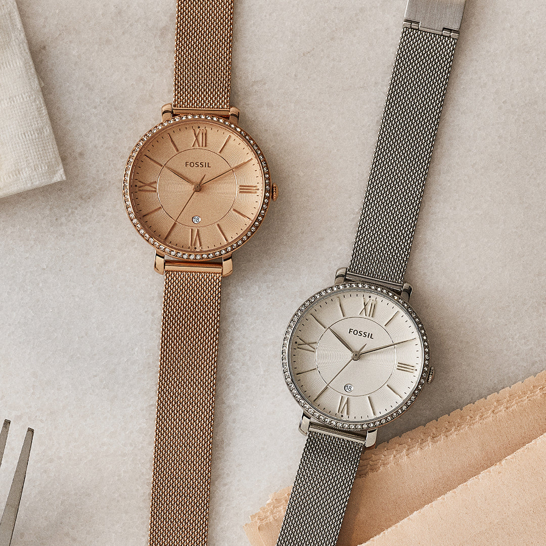 Fossil Jacqueline ES4628 Women's Stainless Steel Watch - Elegant & Durable Timepiece for Work, Casual & Special Occasions